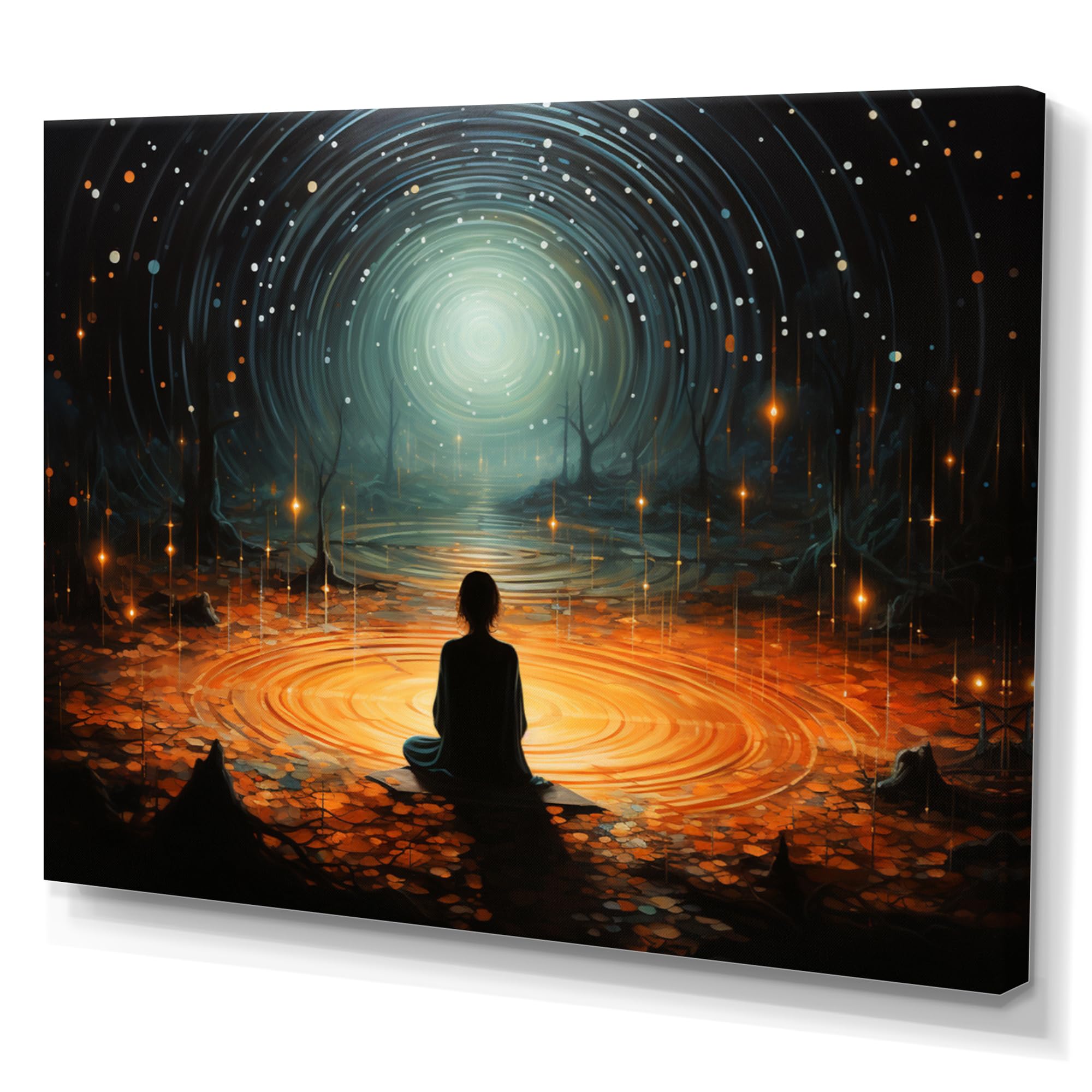 Amazon.com: DesignQ Orange Traditional Canvas wall art, Meditation