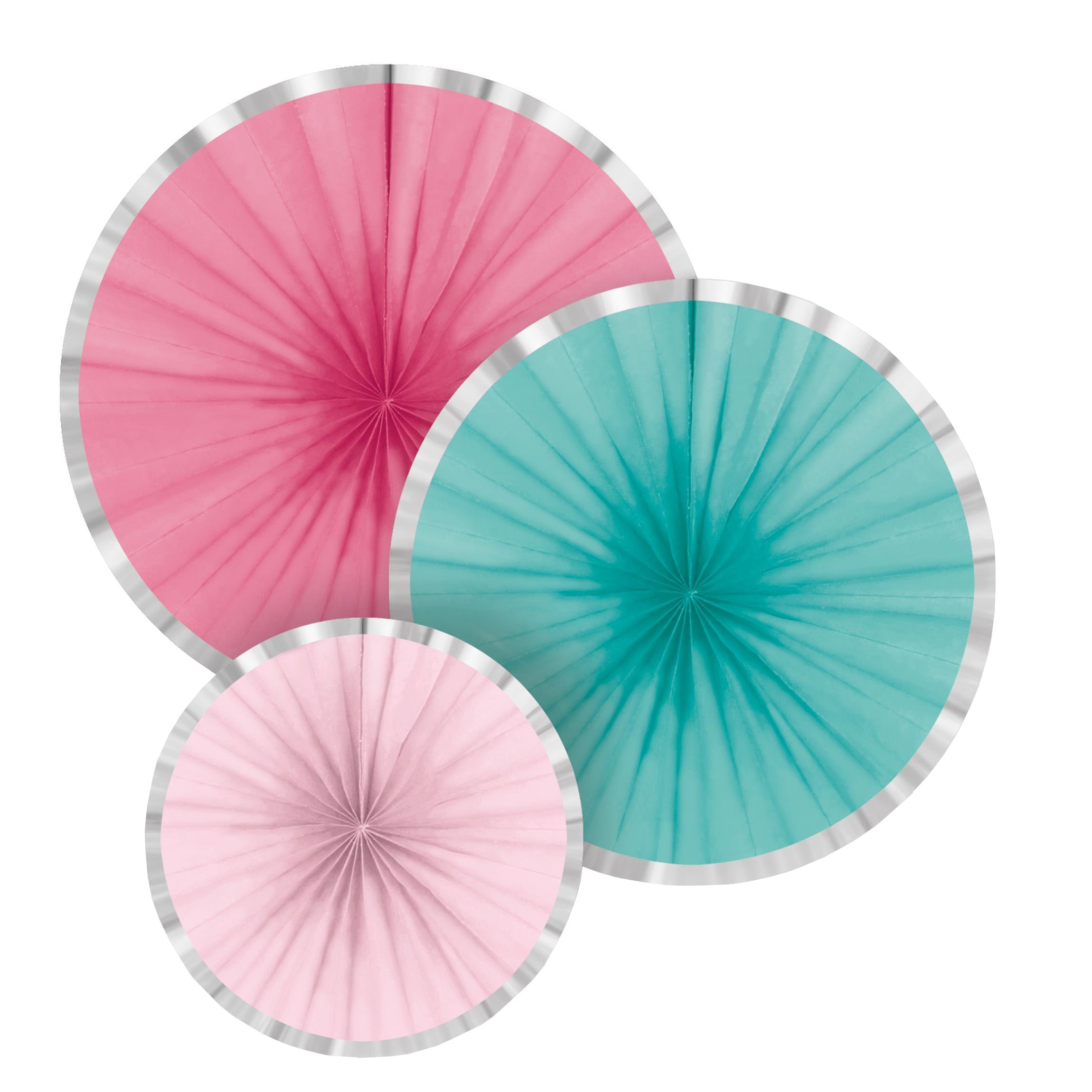 Amscan 9903339 Flamingo Paradise Hanging Fan Pack of 3