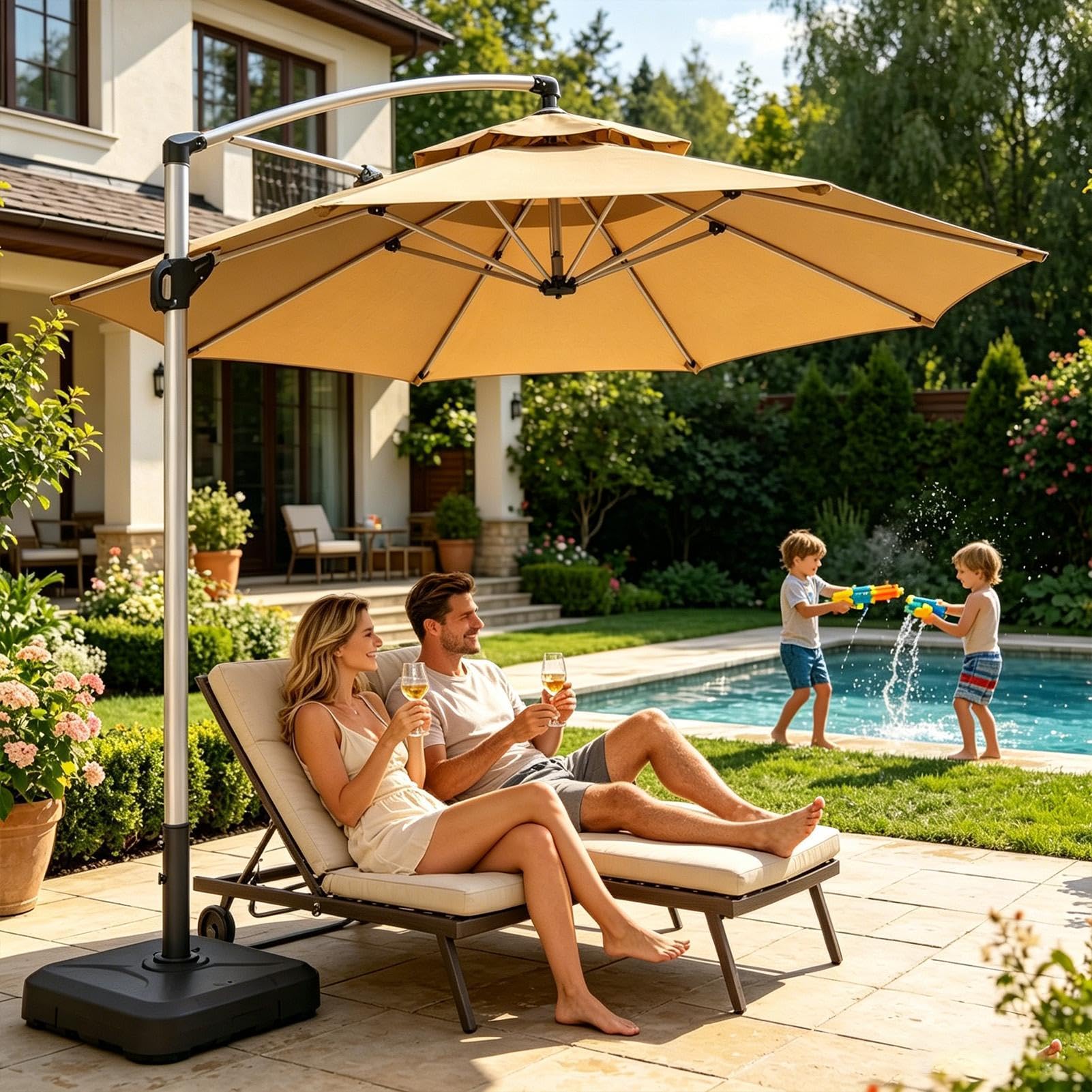 Parti di ombrellone all'aperto del baldacchino della sostituzione dell'ombrello | Ombrello di ricambio a bordo piscina per patio esterno cortile giardino piscina spiaggia terrazza portico balcone