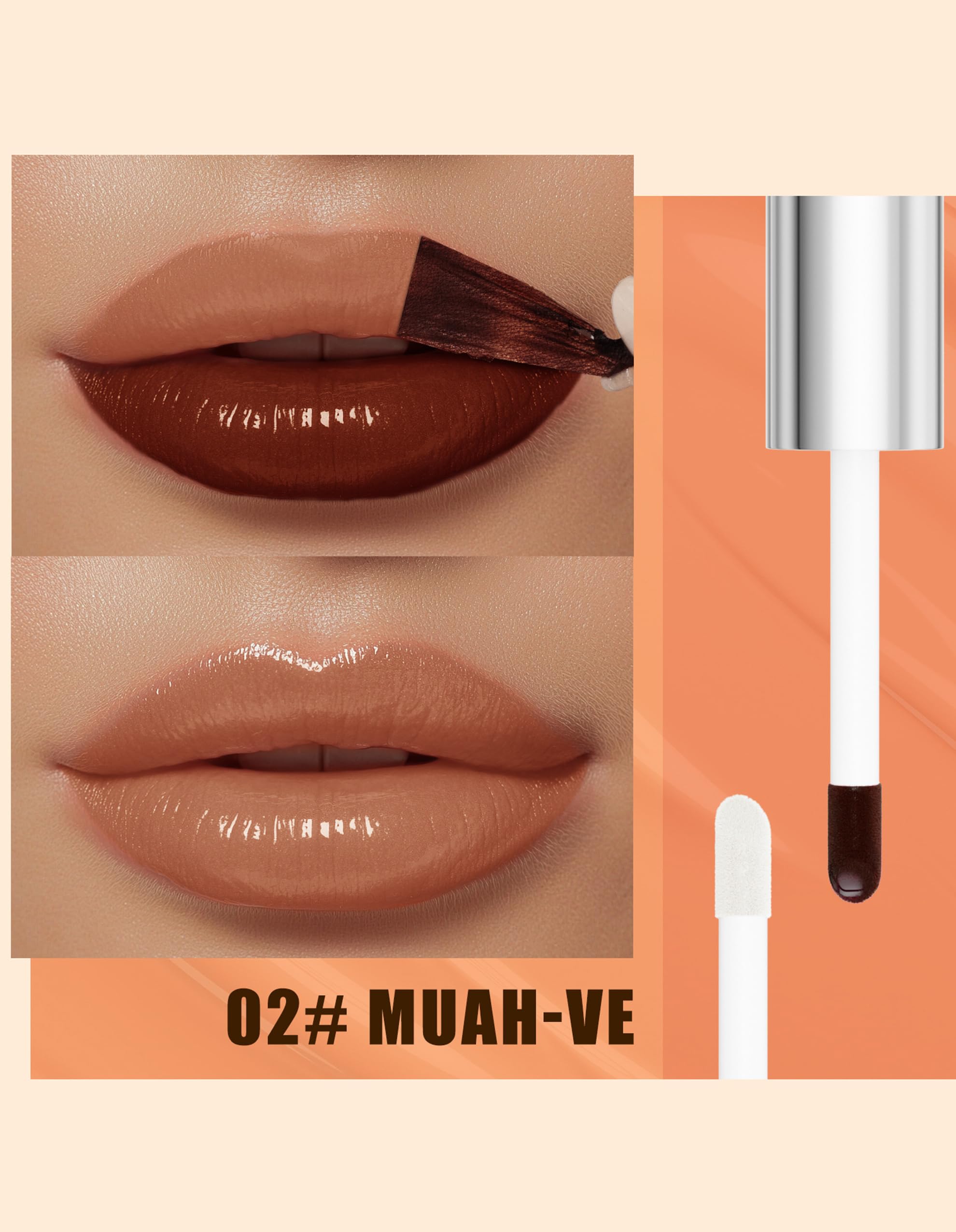 Erinde Lip Stain Peel off with Lip Oil, Waterproof 2 in 1 Long Lasting Lip Liner Tint - Image 2