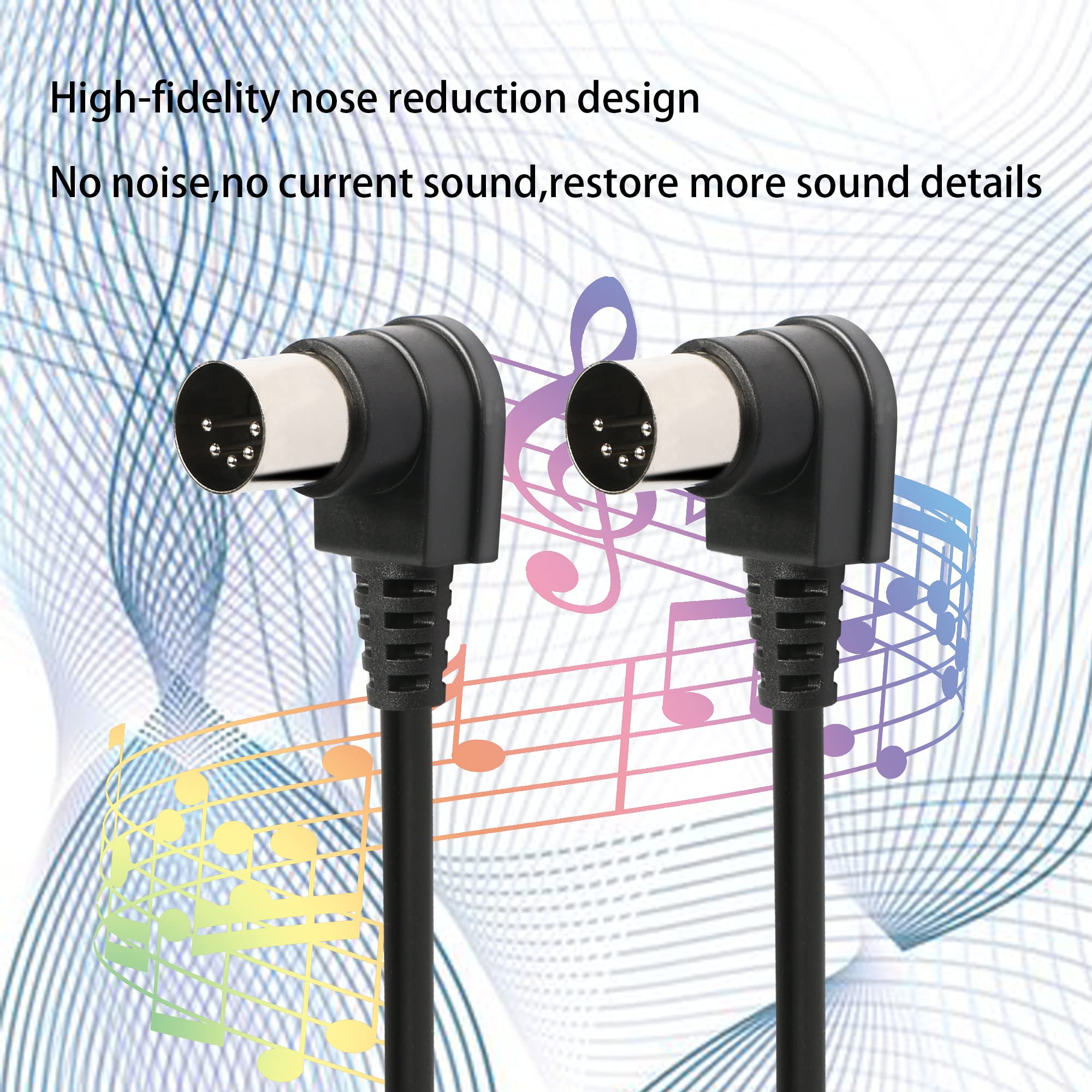 90 graden hoek MIDI 5-pins DIN-kabel, rechte hoek Doul 90 graden DIN 5-pins mannelijk naar mannelijk MIDI-audiokabel voor muziekmixer, MIDI-apparaat (1 meter/3,3 FT 90 graden hoek MIDI 5-pins DIN-kabel, rechte hoek Doul 90 graden DIN 5-pins mannelijk naar mannelijk MIDI-audiokabel voor muziekmixer, MIDI-apparaat (1 meter/3,3 FT