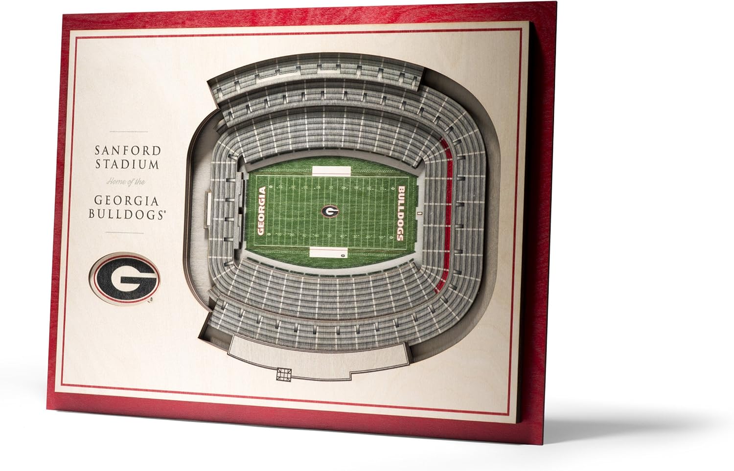 YouTheFan NCAA Georgia Bulldogs 5-Layer StadiumView 3D Wall Art - Sanford Stadium, 1.50" x 13.50"