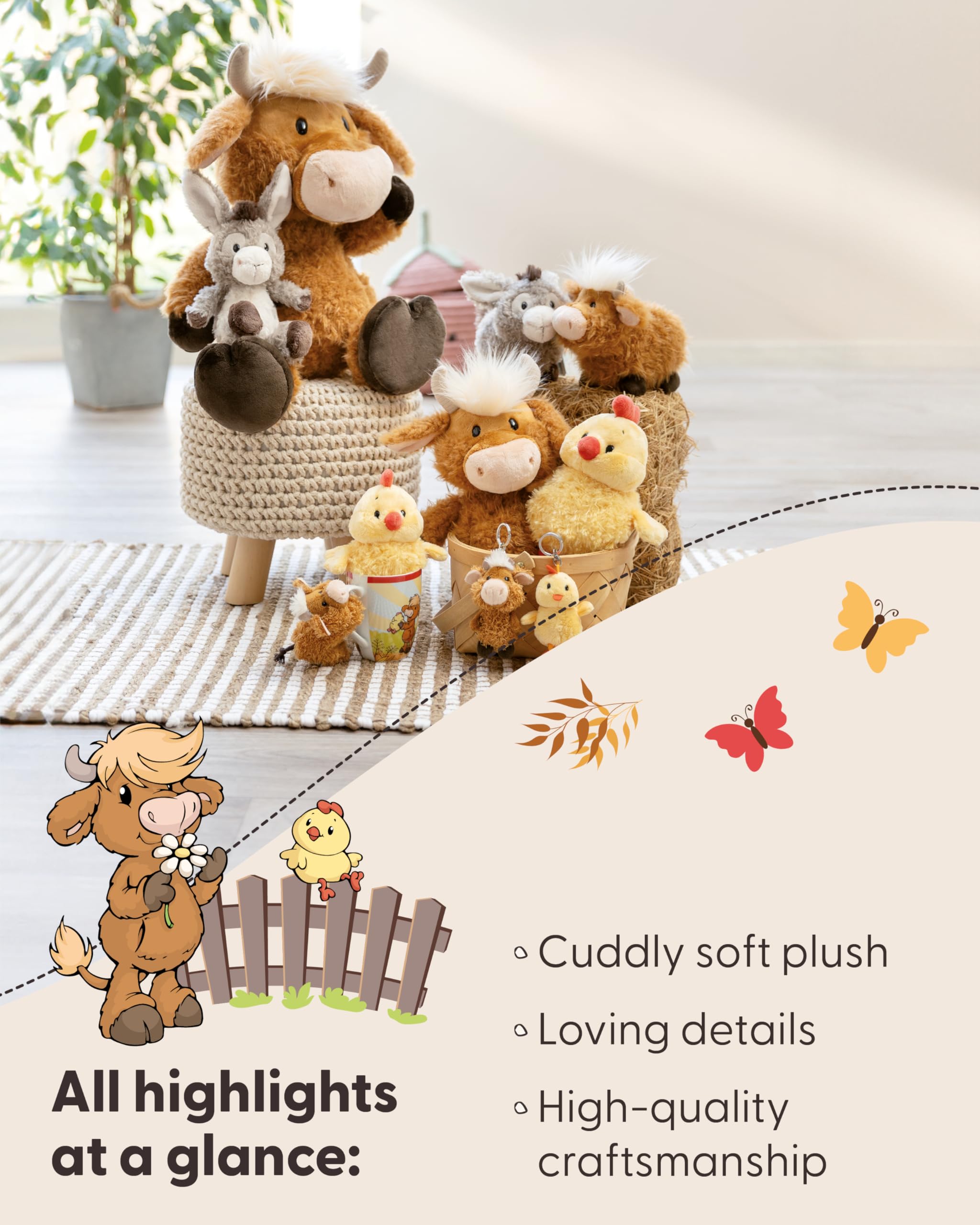 NICI cuddly toy highland cattle McMooray 33cm brown, Cuddly cute plush to snuggle and play with, for children & adults - Image 4