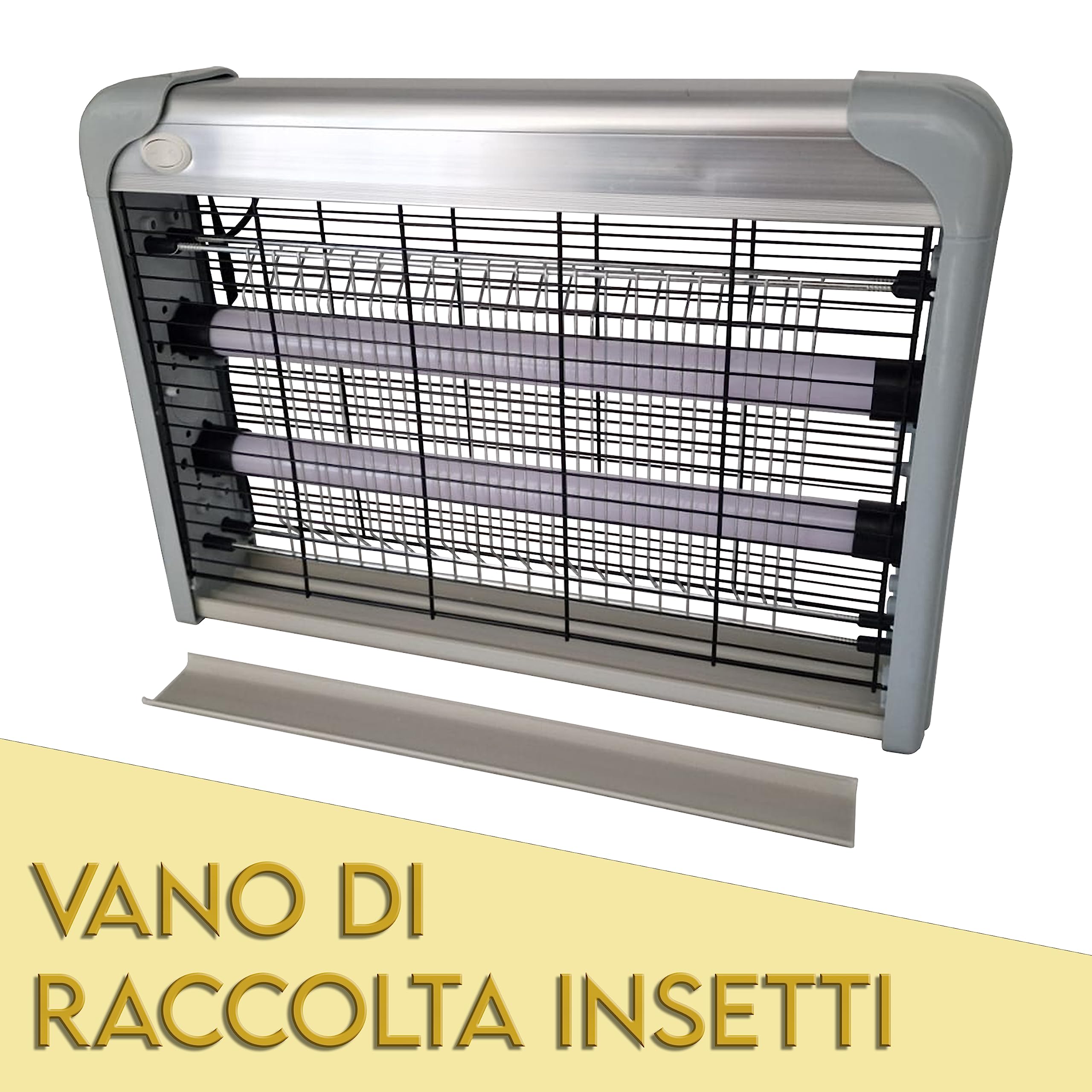 MAKA Lampada Antizanzare da Esterno Elettrica Doppia Griglia 20W e 30W Luce Raggi UV Zanzariera Trappola Cattura Zanzare Insetticida Uccidi Insetti Interno 100㎡ Cucina Giardino Ufficio (30W)