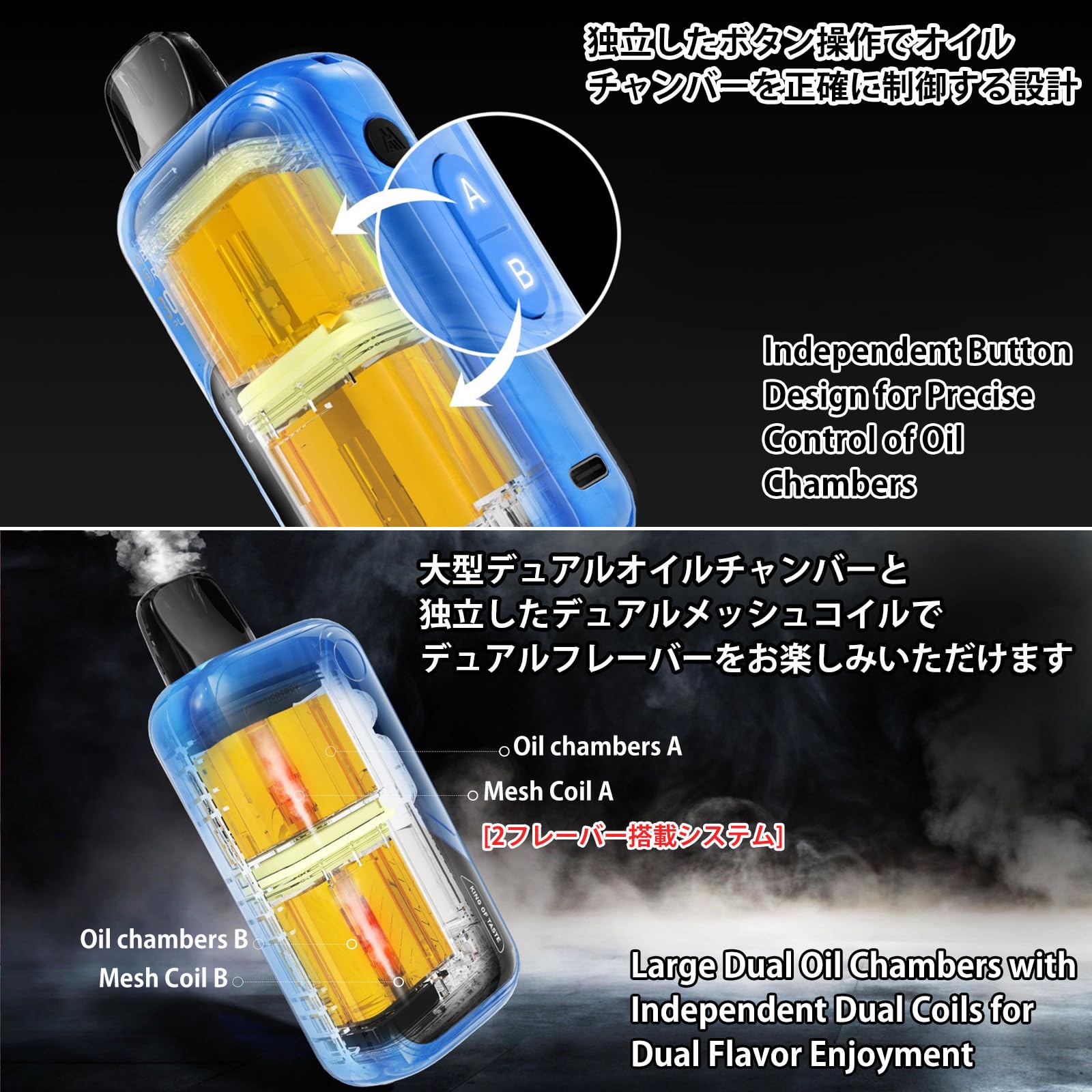 Amazon | 電子タバコ シーシャ 30000回吸引 HQD CLICK PLUS 2in1仕様