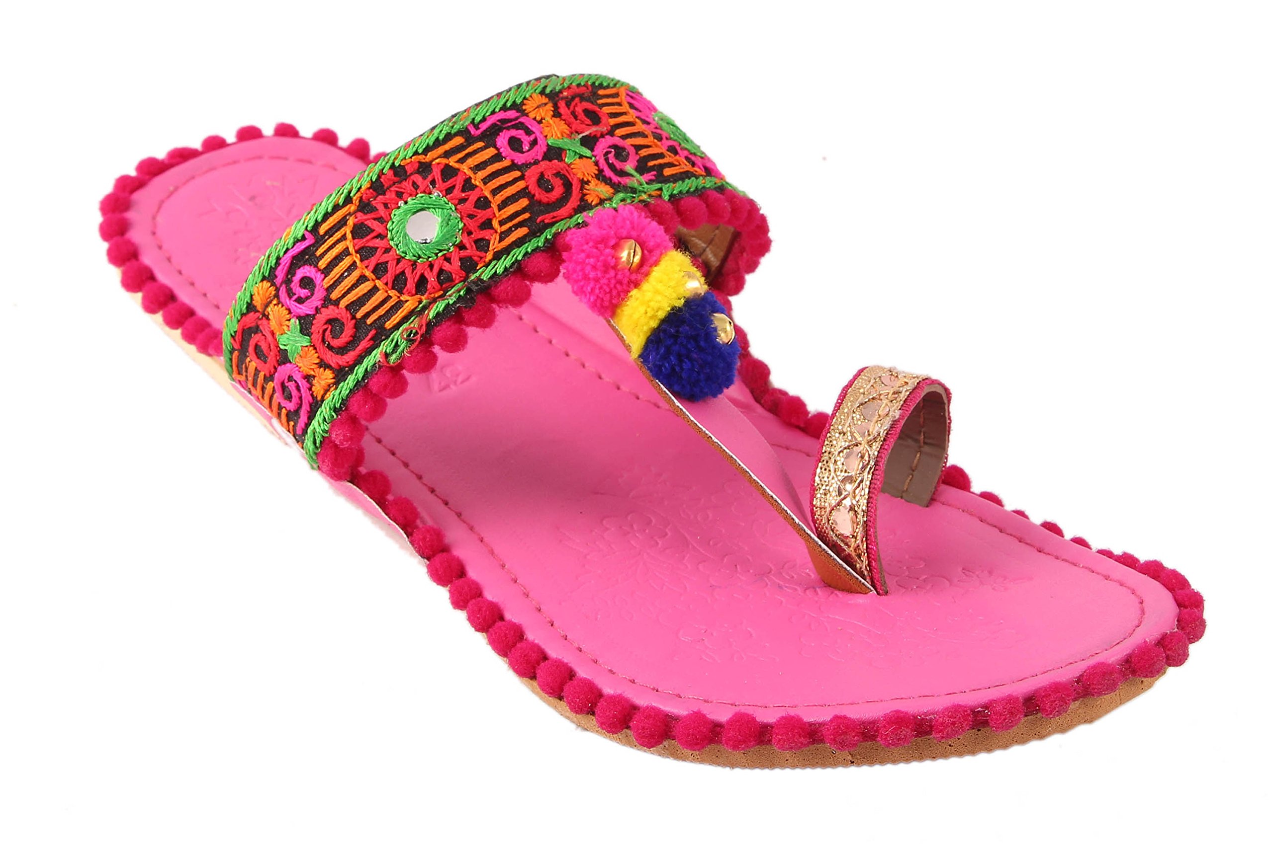 Rajasthani Jaipuri Work Kolhapuri Ethnic Womens Girls Ladies Slipper pur 9-image-30
