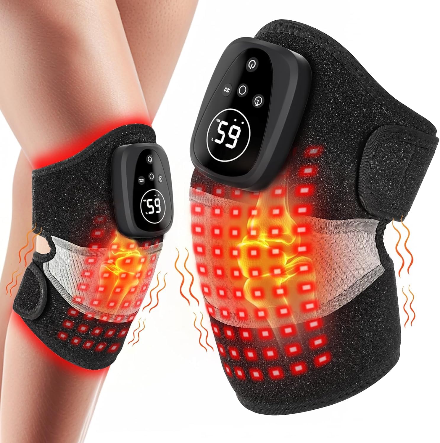 Photo 1 of ***FOR PARTS /DOESNT CHARGE *** Puvin Red Light Therapy Knee Brace for Pain Relief, 3-in-1 Knee Massager with Heat and Vibration, 660nm & 850nm Near Infrared Light Therapy Device Wrap for Women Men Knee Shoulder Elbow