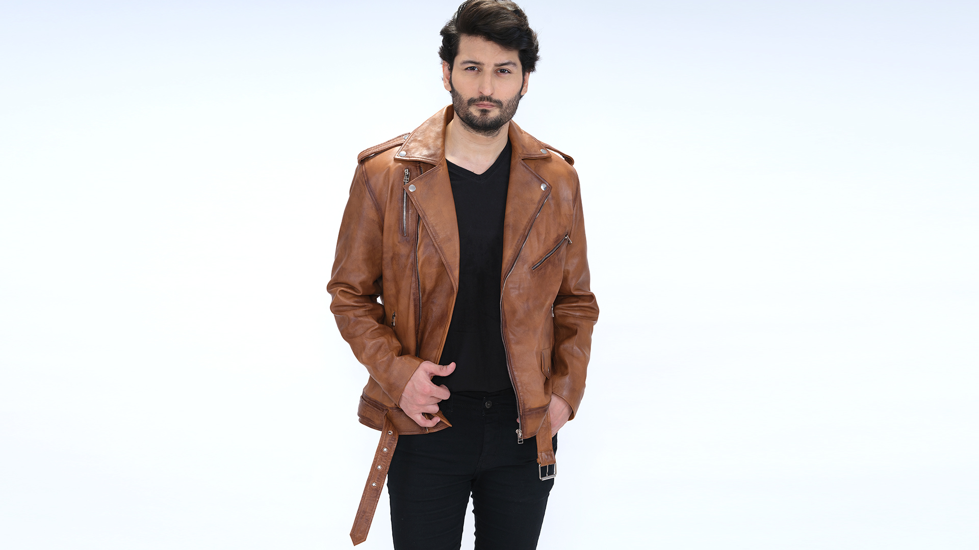 Hide Fusion Men's Brown Vintage Distressed Café Racer Racing Speed