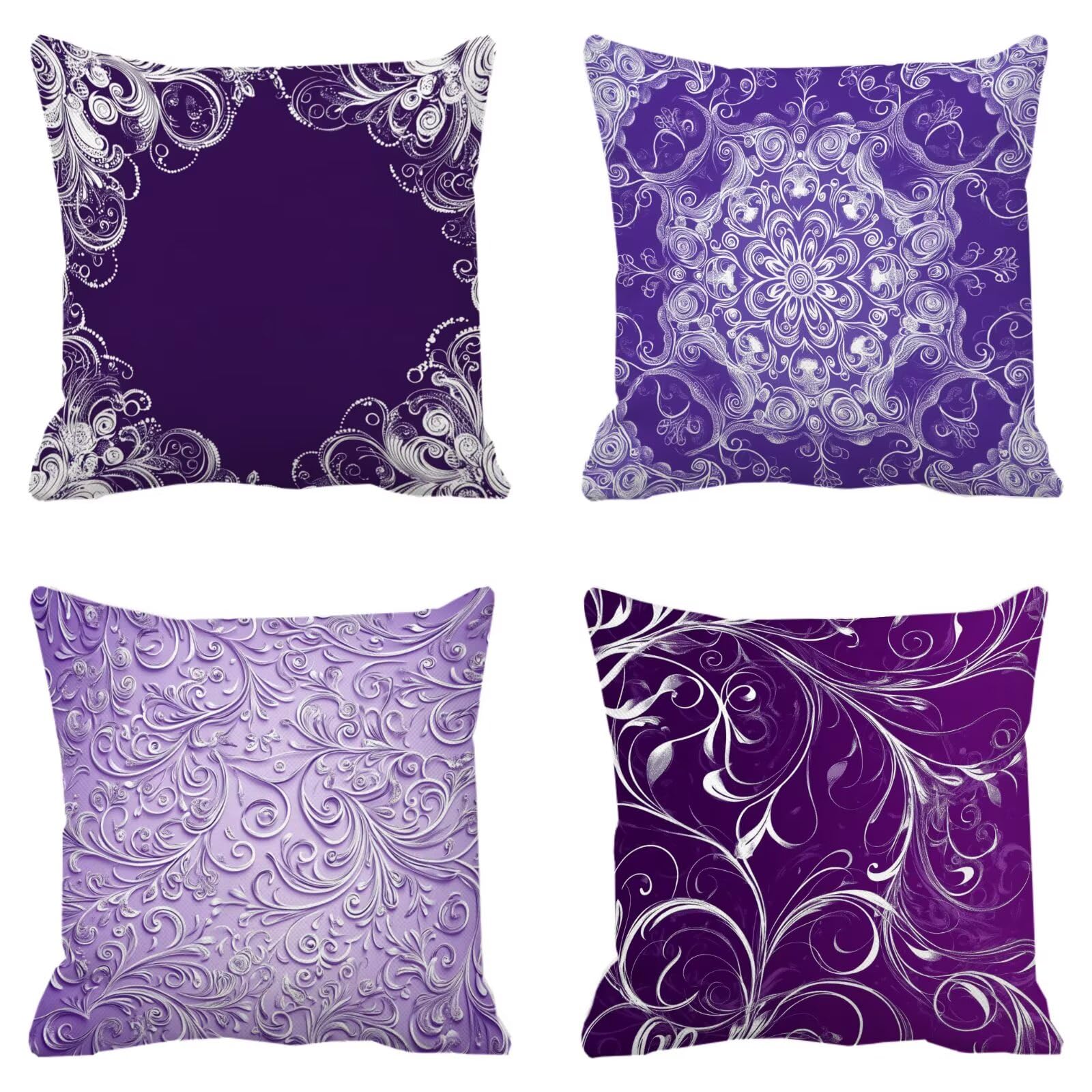 Taie oreiller housse coussin lin lavable fleurs style bohême P-23