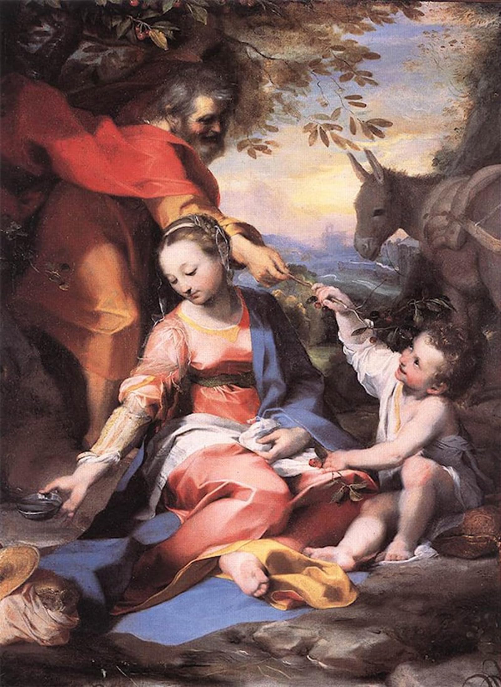 POSTERIIk Vintage Print Pop Art Landscape Artwork Rest on the Flight to Egypt by Federico Fiori Barocci Art Prints for Office Home Decor 60x90cm