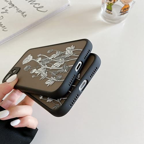 Miniatura 4 de ZTOFERA Funda para iPhone 11 de 6.1 pulgadas, funda de silicona suave con diseño floral mate y rosa, funda protectora delgada y ligera para iPhone