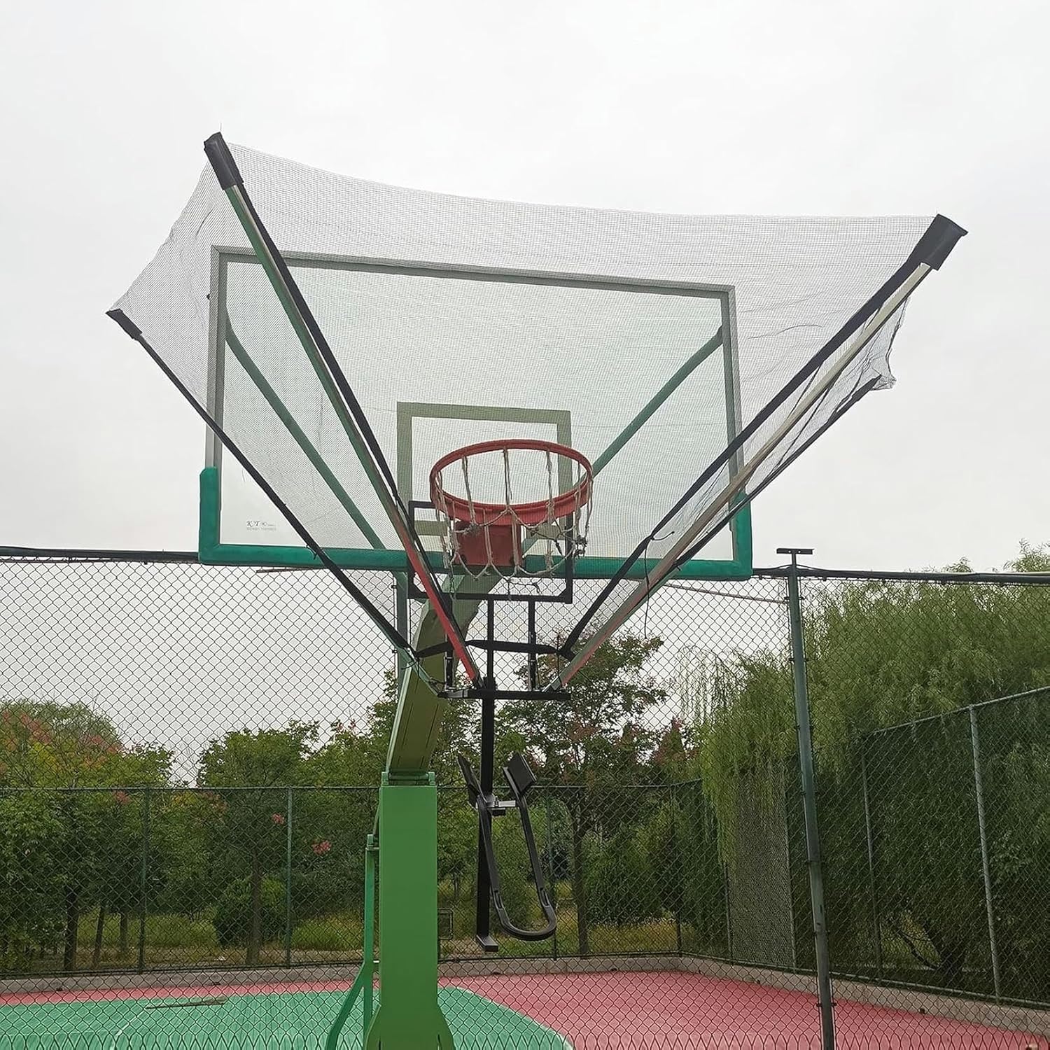 Hanging Basketball Return，Basketball Shot Returner,Basketball Shot Returner Hanging Basketball Return Net Rebounder, Metal Basketball Shooting Trainer Equipment with Storage Bag, Rotatable P
