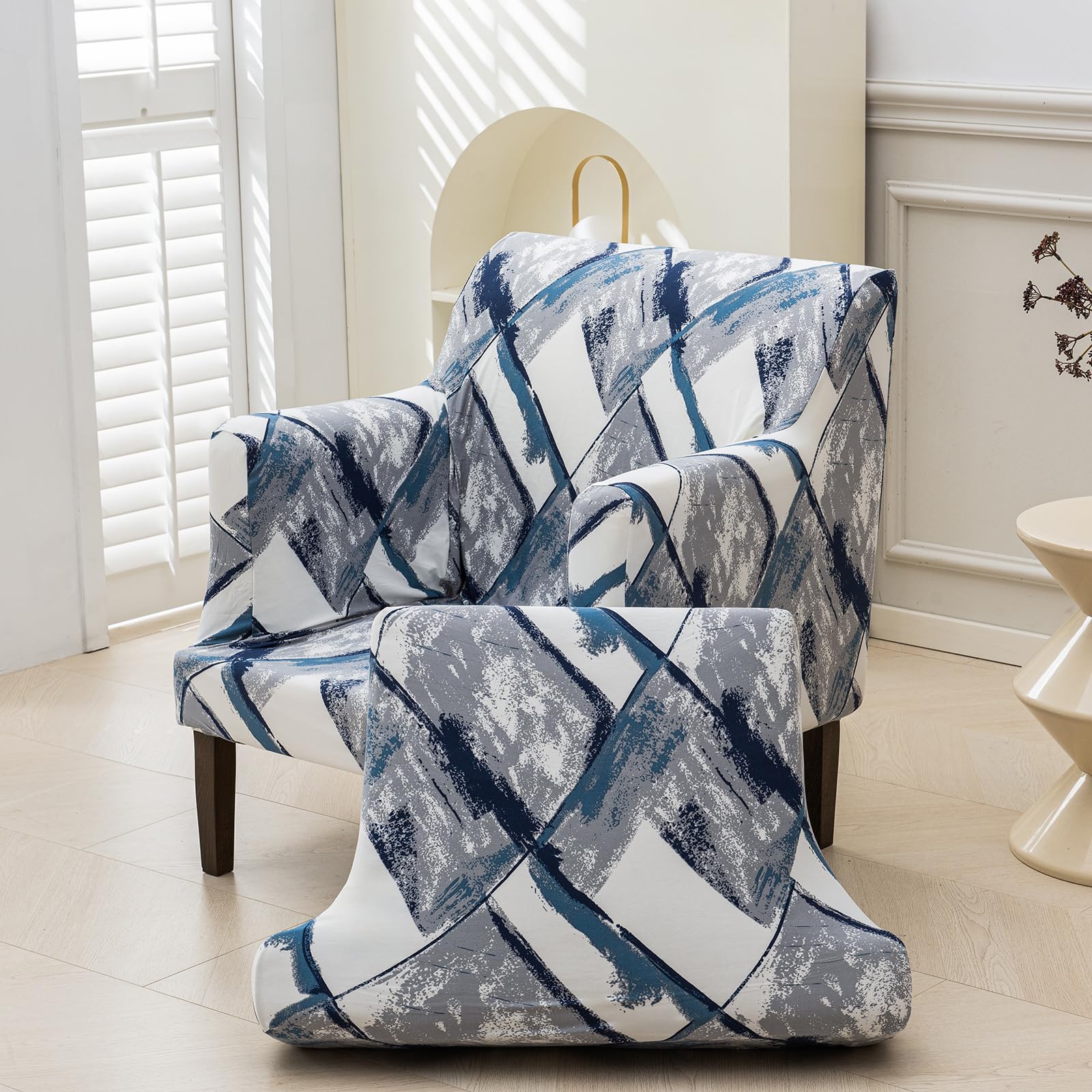 LiveGo Stretch Banquet Frame Armchair Slipcover, Knit Accent Chair Covers with Arms, Non-Slip Waterproof Chair Slipcover for Living Room, Office, Reception, and Pet-Friendly Furniture Protector โ image 1