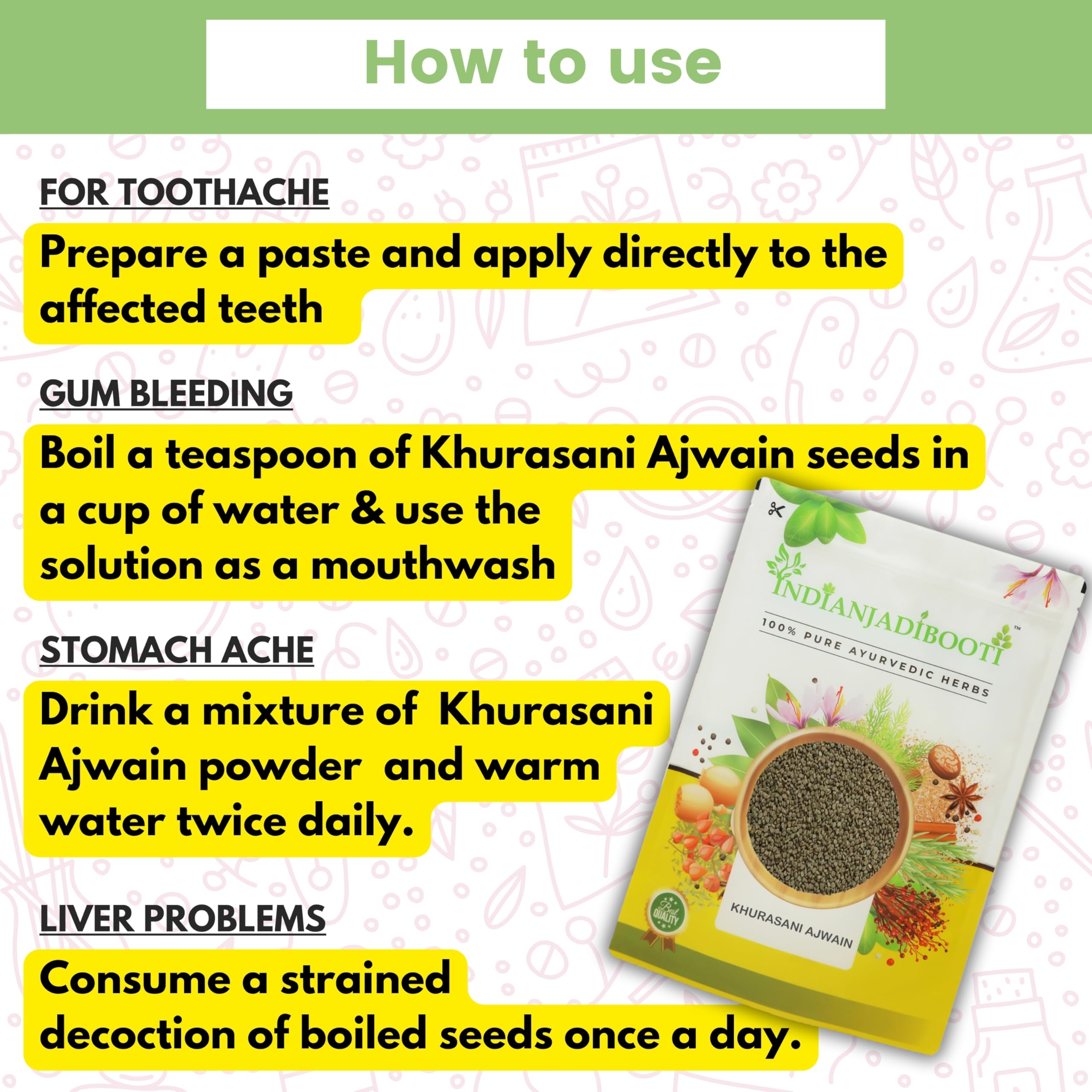 IndianJadiBooti Khurasani Ajwain | Hyoscyamus Nigerr | Black Henbane | Parasika Yavani | Madkarini Ajvayan | Parsekayavani | 100 Grams Pack, Seeds - Image 5 thumbnail