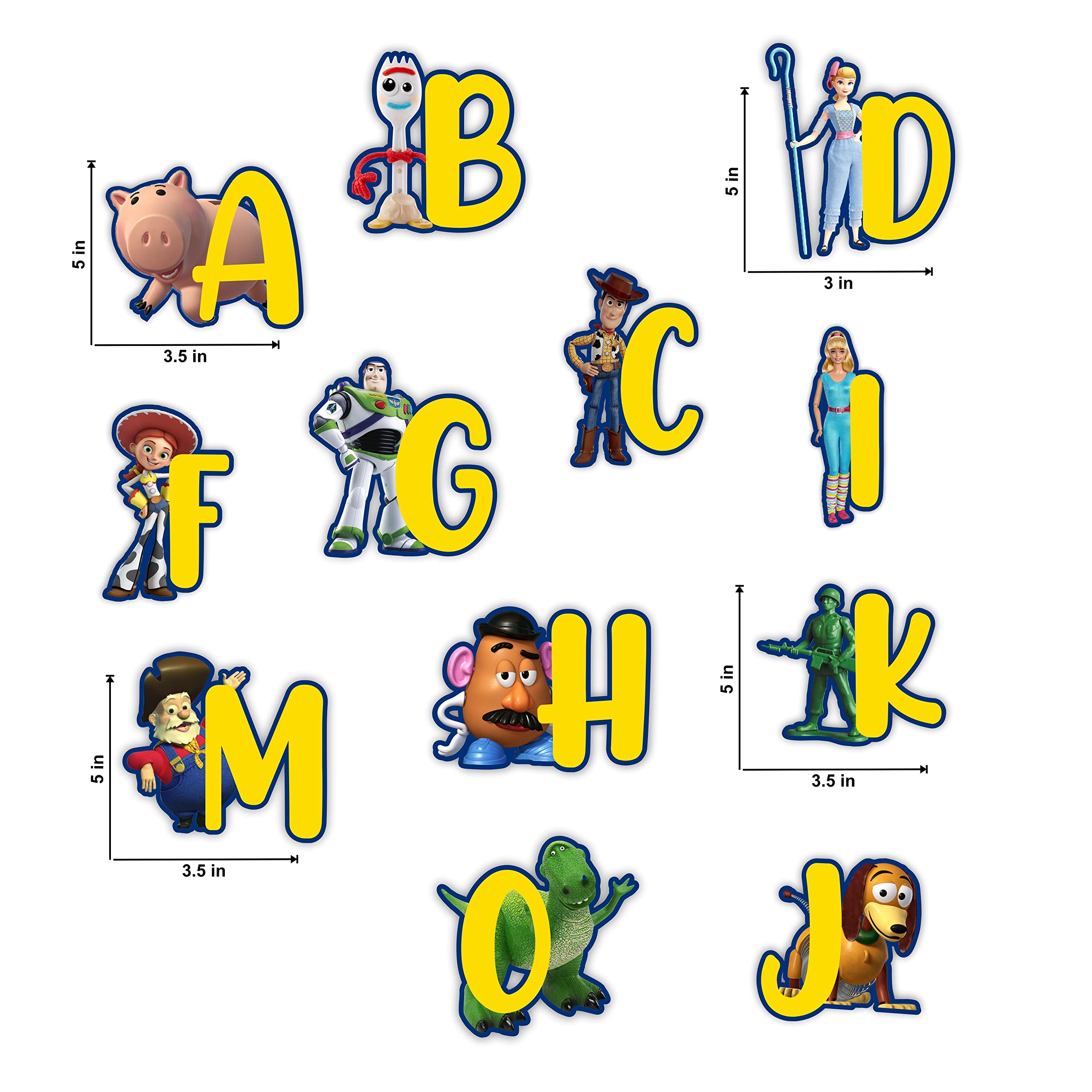 Seyal® Toy Stry A - Z Alphabet Wall Sticker, Toy Story a - Z Alphabet Wall Sticker, Small - Image 3