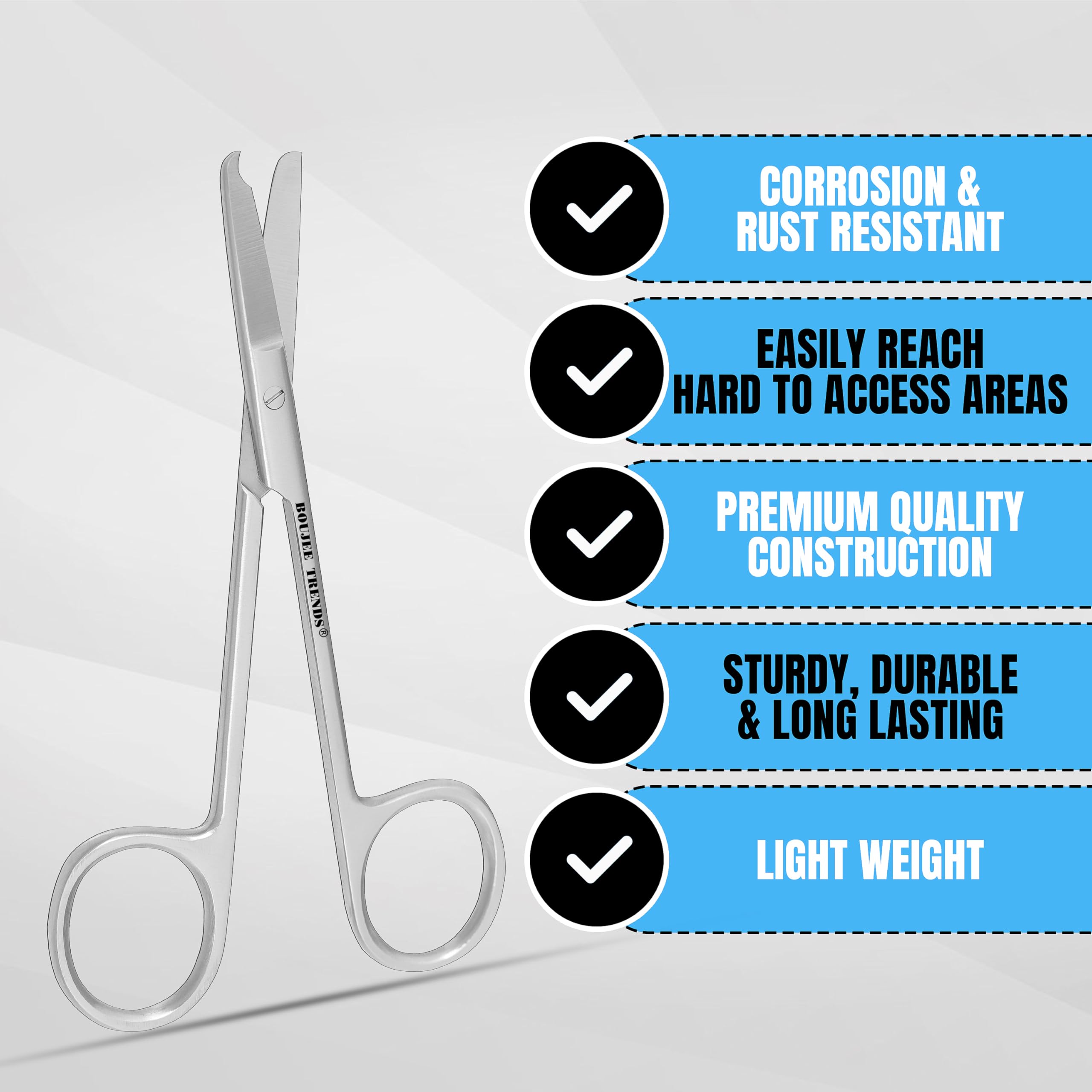 Suture Stitch Scissors with Crescent Delicate Hook Surgical Nursing Medical Scissors Perfect for Suture Removal, First Aid, EMS Training Premium Quality Instrument- Stainless Steel (11 CM) — Amazon image 3