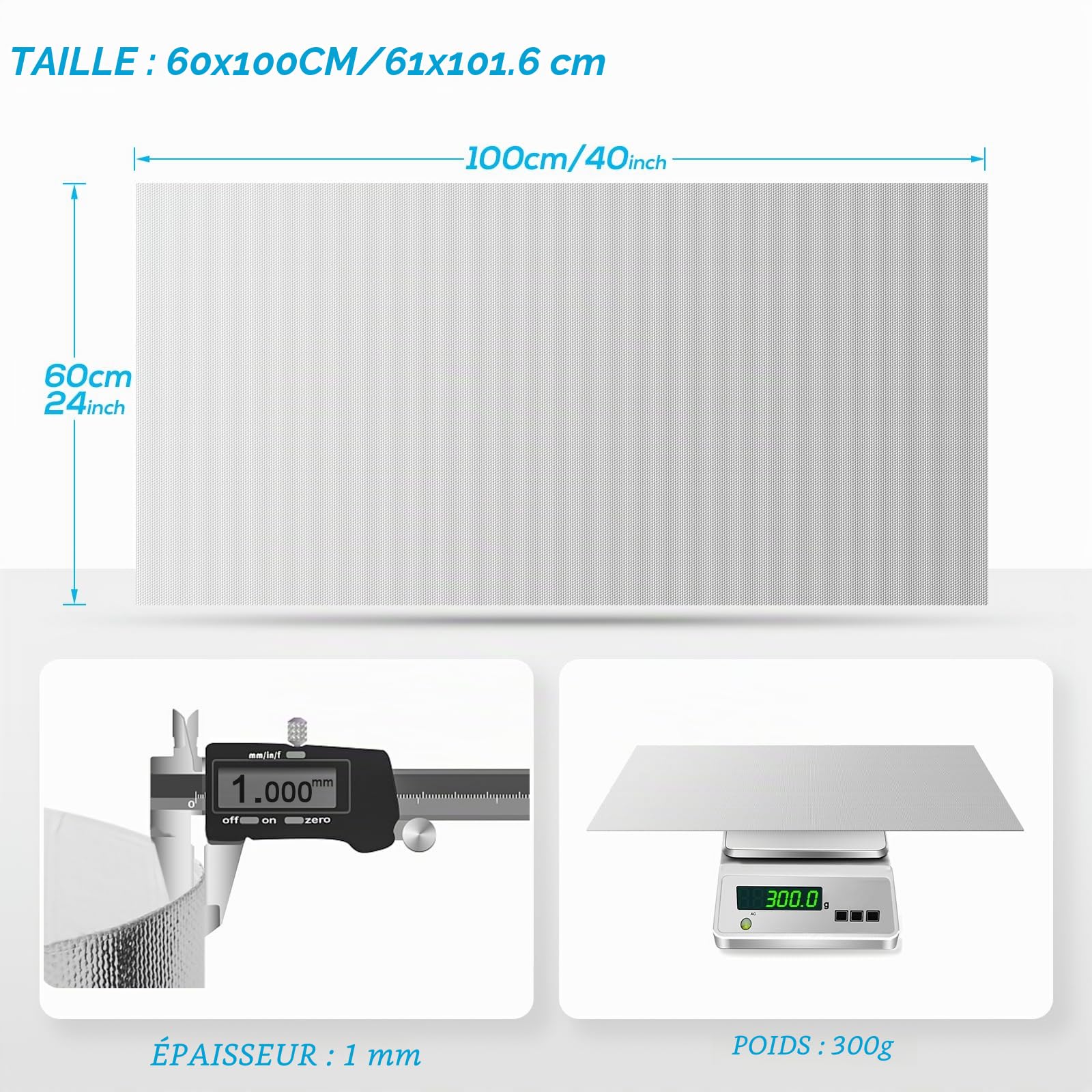 FLASLD Barrière thermique aluminisée avec envers adhésif, 60 x 100cm, capable de réduire jusqu'à 90 % de la chaleur radieuse