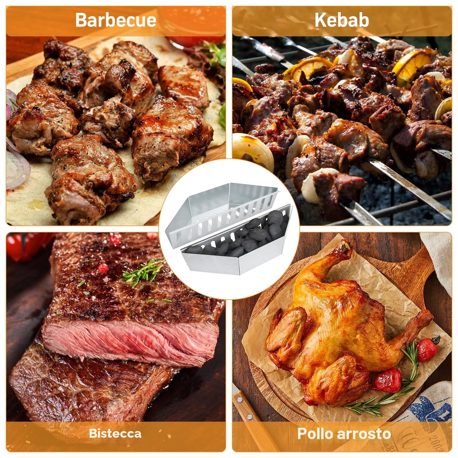 Cestello per carbonella per grill Weber - Accessorio BBQ per griglie a sfera da 57 cm - Cestini per carbonella e vaschetta per carbonella - Compatibile con i grill Weber 7403 e One-Touch a carbonella