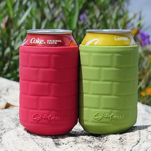 Paquete de 2 fundas aislantes de silicona suave para latas de sodabebidascerveza, cubiertas aislantes de frío estándar de 12 onzas, fundas de soda,