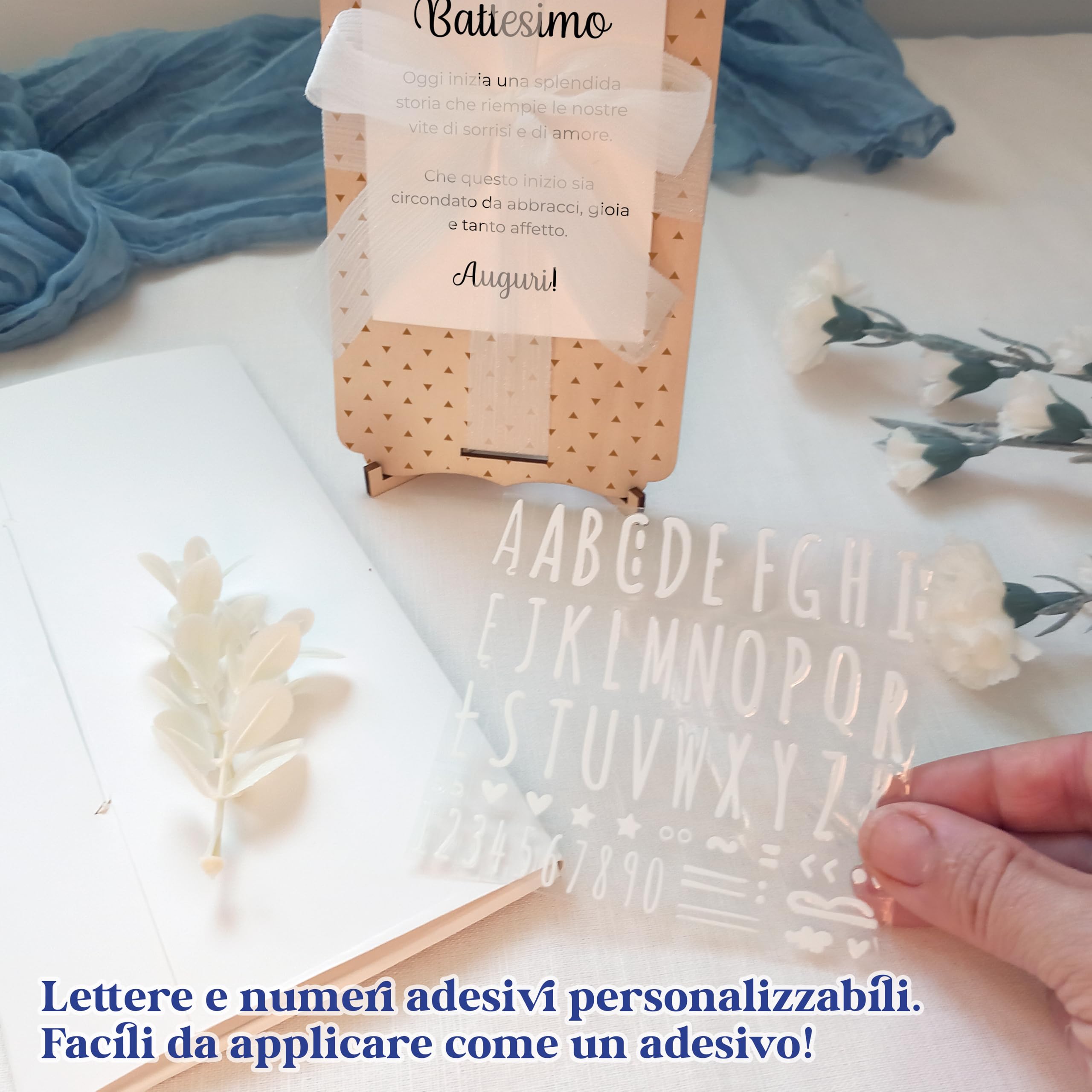 Battesimo carta personalizzata in legno nagu® regalo bambino fiocco busta supporto lettere foto