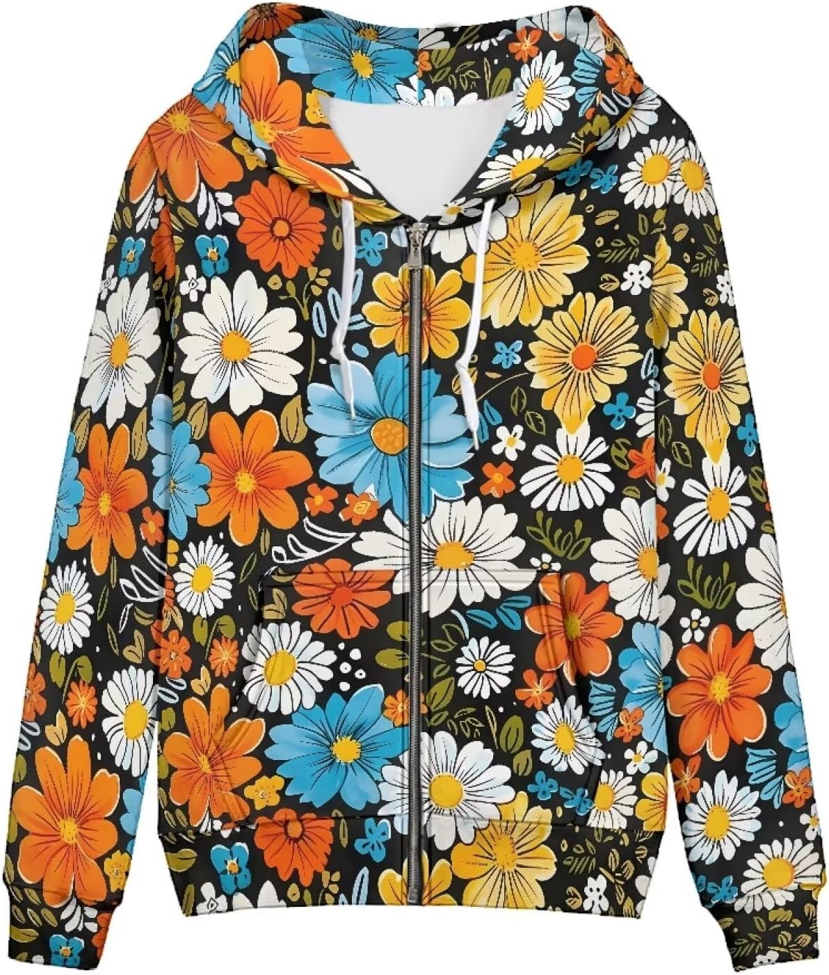 Women's Zip Up Hoodies Casual Long Sleeve Track Jackets Hooded Sweatshirts With Pockets XS-5XL
