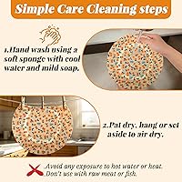 Vista 8 de OHIYO Fundas reutilizables para tazón de cera de abejas (2 grandes), tela elástica de algodón para pan de masa madre, tapas de tazón reutilizables