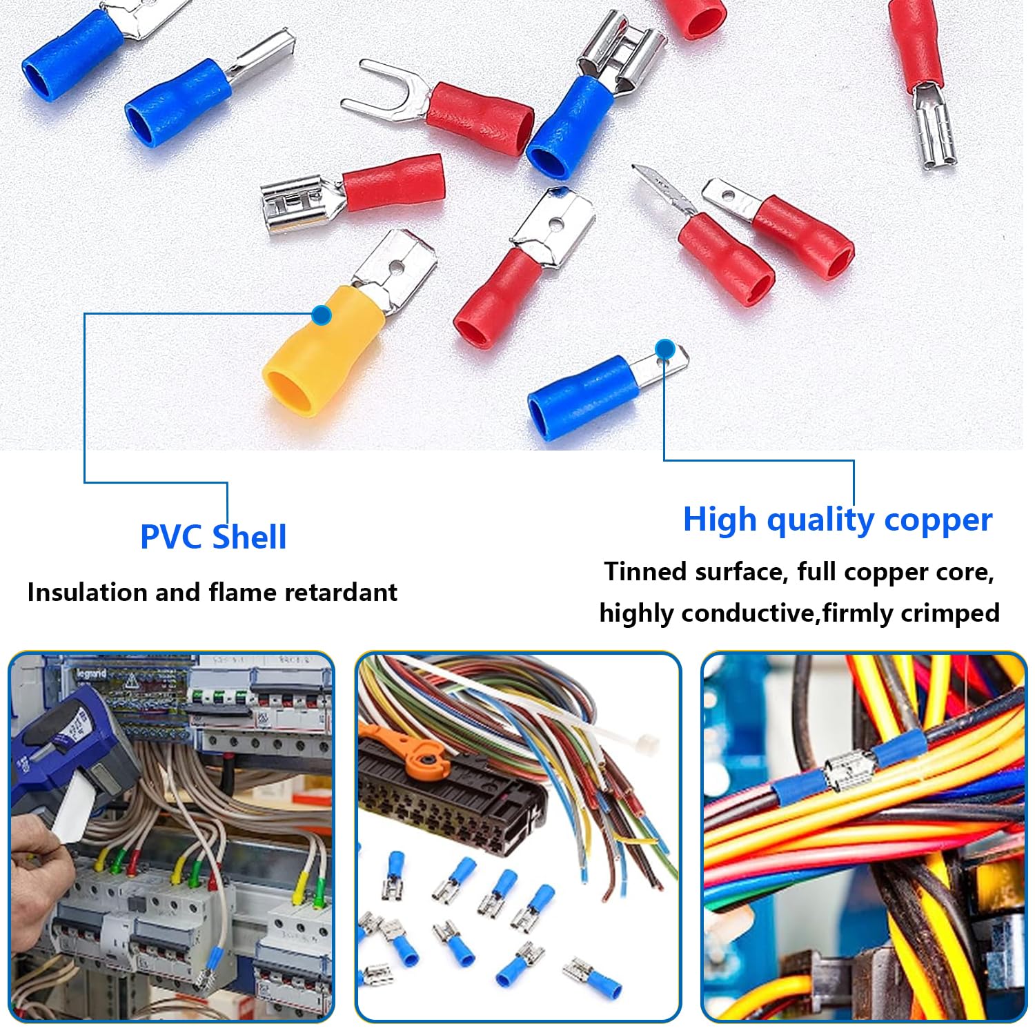 Kit 600 Connettori Elettrici A Crimpare - Forcelle Maschio/Femmina 2.8mm, 4.8mm, 6.3mm - Foto 4
