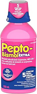 Pepto Bismol Extra Strength Liquid, 2X Concentrated Formula, Upset Stomach Relief, Diahrrhea Relief, Heartburn, Nausea, Indigestion, Upset Stomach, Original Flavour, 12oz /350mL