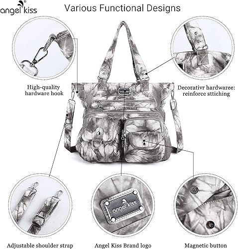 Miniatura 4 de Angelkiss - Bolsos de mano para mujer, bolsos de mano de poliuretano para mujer, bolsillos y bolsas de hombro