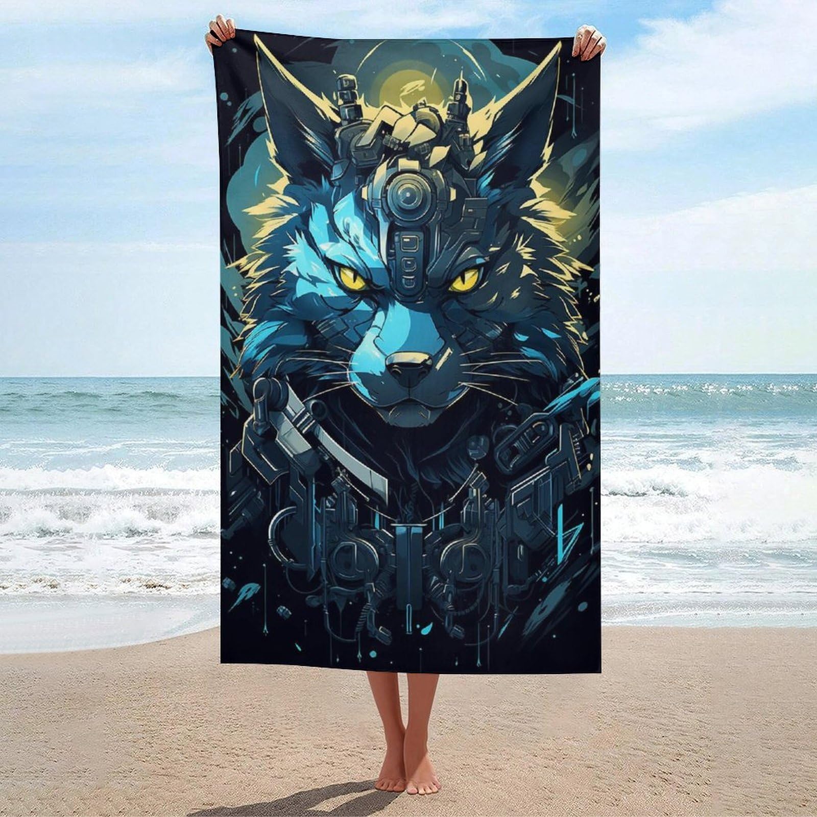 Serviette séchage rapide Cyber Wolf Armor microfibre compacte sport et plage