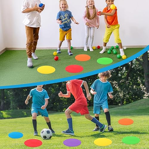 Miniatura 4 de MAQUITA 23 marcadores de puntos de 9 pulgadas, conos de campo planos, puntos antideslizantes para fútbol, baloncesto, béisbol, deportes,