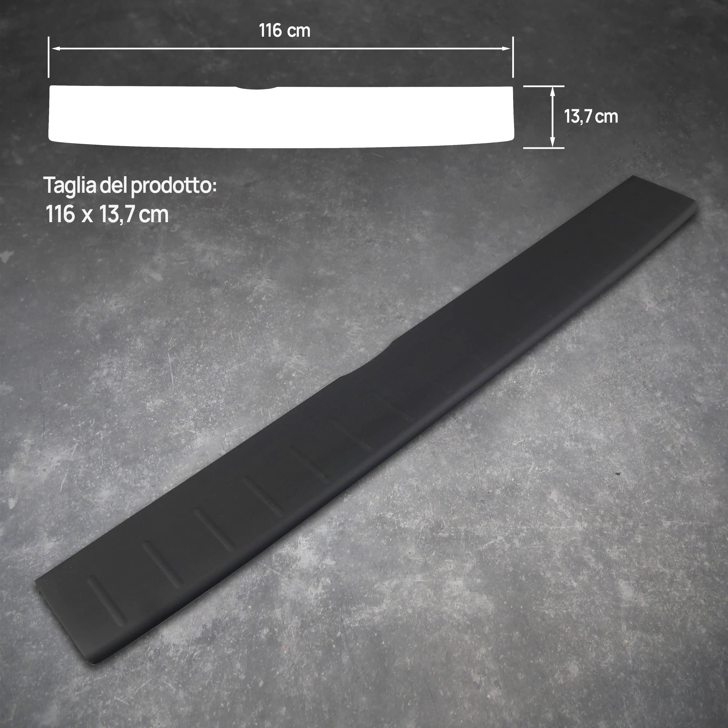 CHROMEMASTER | Protezione paraurti Posteriore | Compatibile con Fiat Scudo 2007-2016; Polyurethane, nero opaco; Protezione paraurti protegge la vernice del paraurti dai graffi ed i danni
