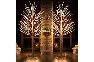 TW SHINE 2-Pack Lighted Birch Tree Pre-Lit Christmas Tree