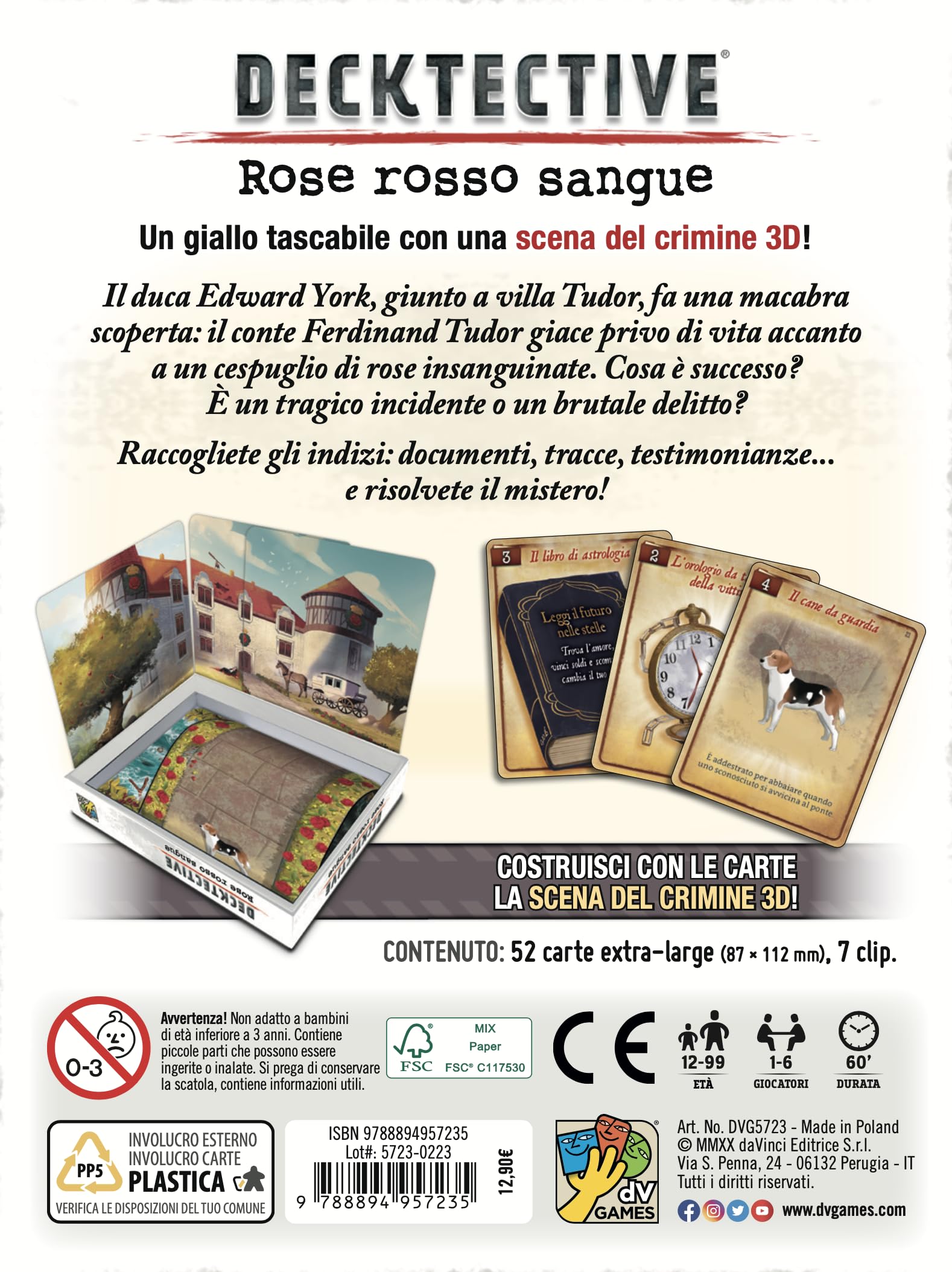 DVgIochi Decktective - Blood Red Roses | Collaborative Detective Card Game With 3D Crime Scene