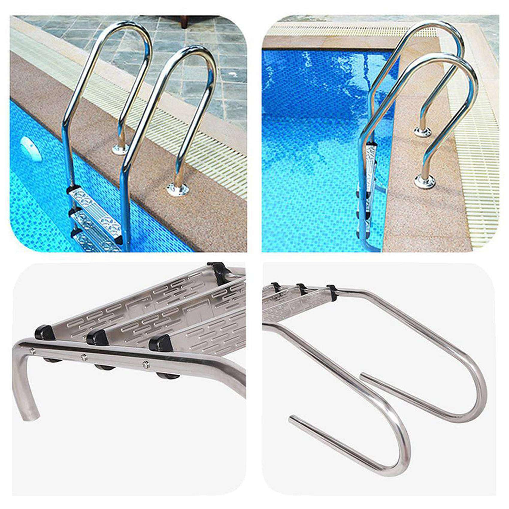 Échelle de Piscine Antidérapante en Acier Inoxydable Étages