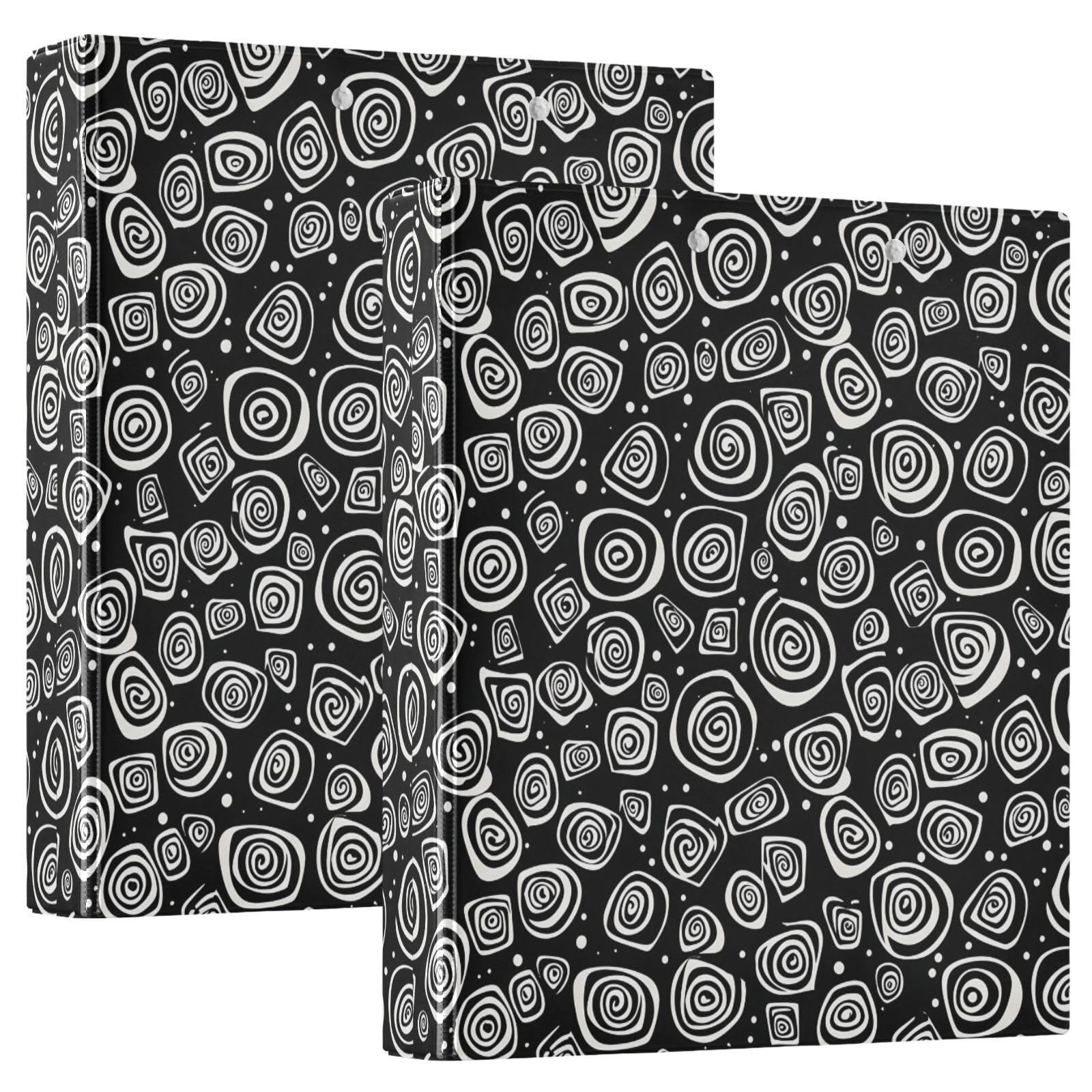 Carpetas de 3 anillos de 1.5 pulgadas, espirales blancos, carpeta de anillos redondos decorativos con clip de metal, organizador A4 para el hogar y la oficina, paquete de 2