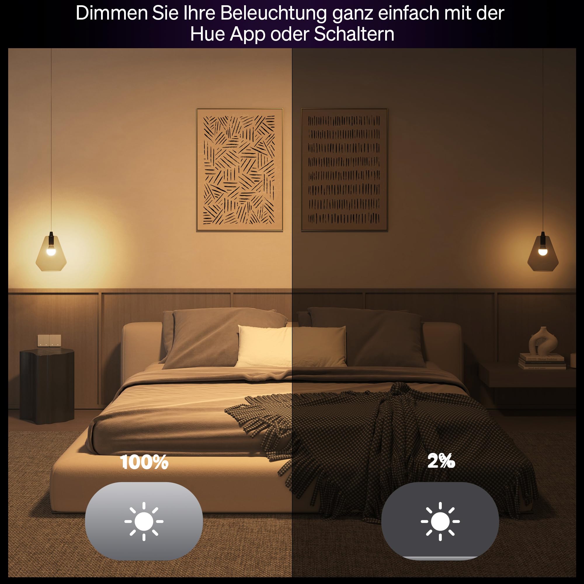Philips Hue Essential Starter-Set: Bridge + 3 Essential GU10 Smart Leuchtmittel + Smart Button, White und Color Ambiance LED Licht, 2200-6500K, dimmbare LED Lampen, steuerbar mit Sprachassistenten