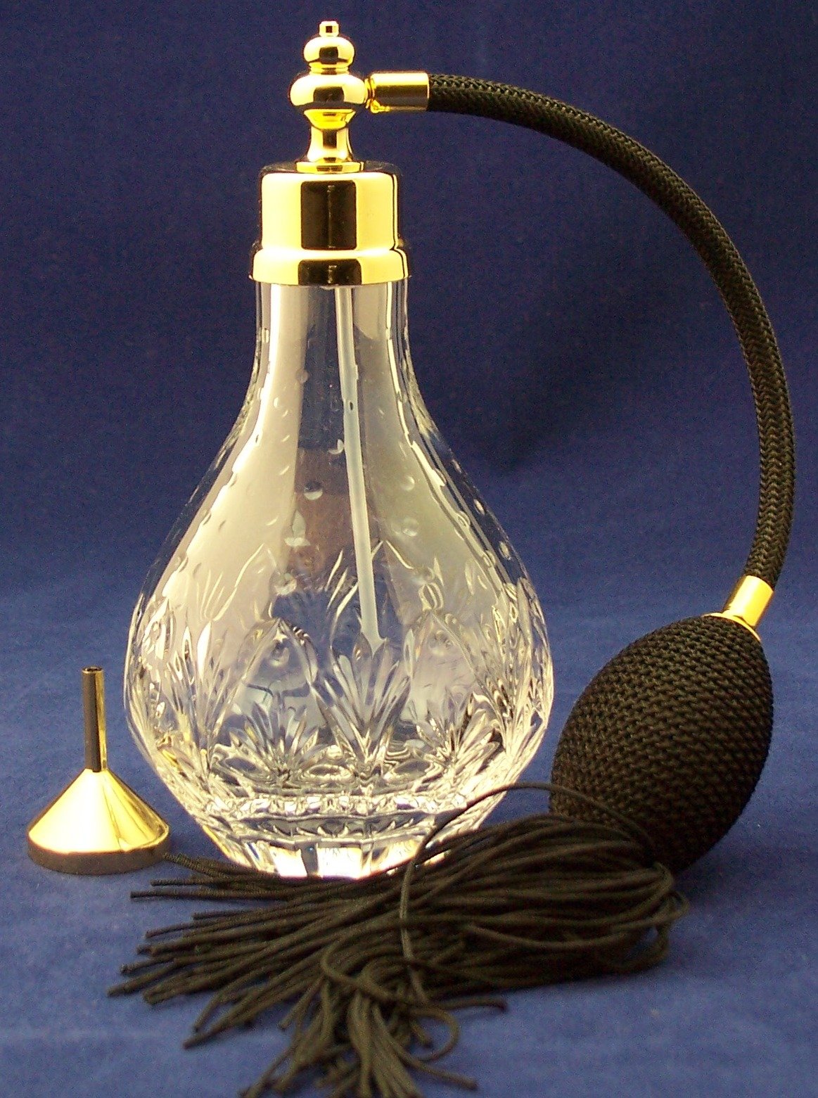 Vaporisateur à poire noir élégant flacon rechargeable pour parfum rétro