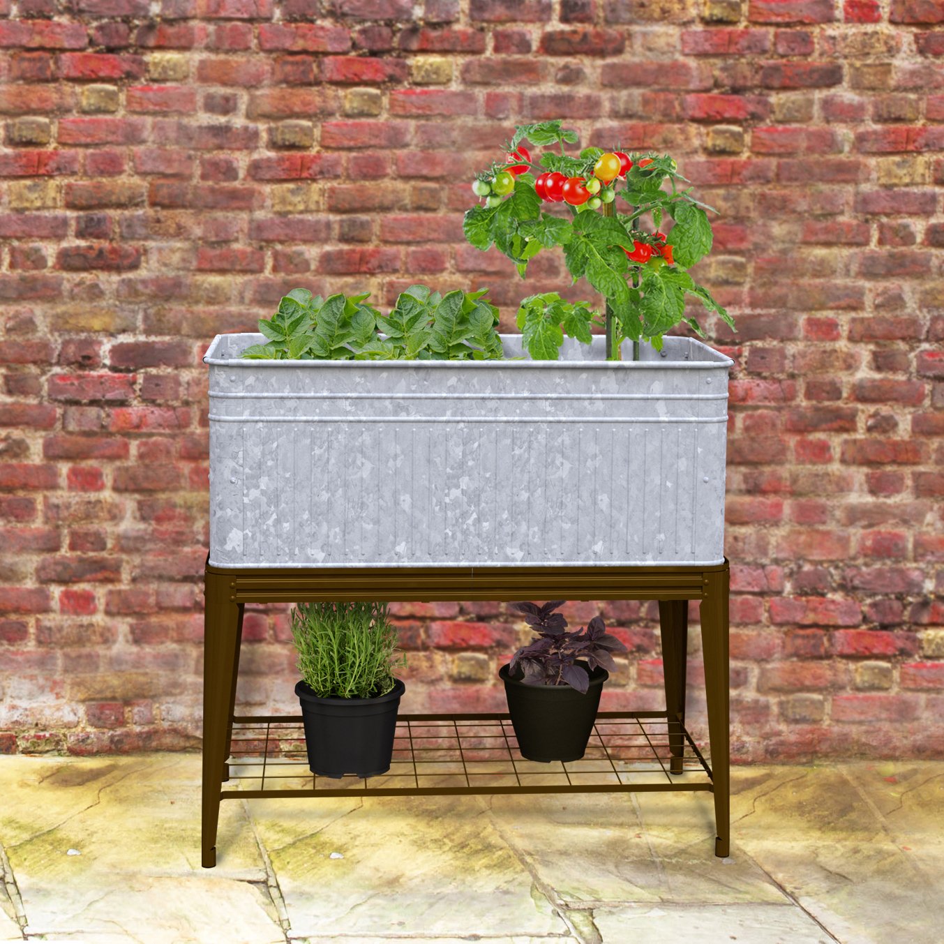 レトロ花台 [57] Amazon.com : Panacea 83479 Vintage Raised Garden Bed Planter