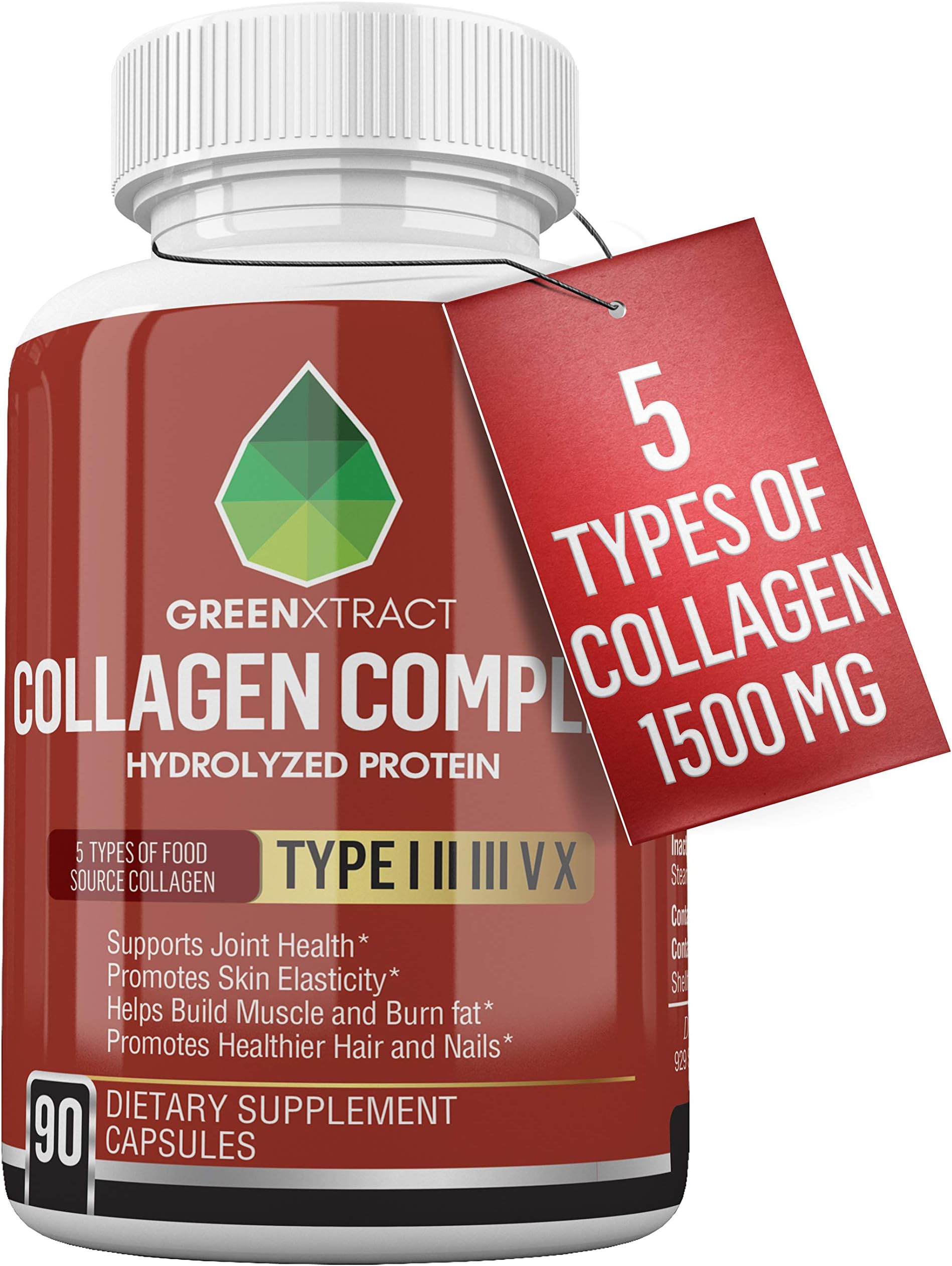 Only The Best Multi Collagen Peptides Powder Types I II III V X Grass-Fed Collagen Pills For Hair, Skin, Nails, Anti-Aging, Digestive & Joint Health Hydrolyzed Collagen Supplement 90 Collagen Capsules