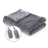 Pure Enrichment PureRelief Deluxe Heated Blanket - 10 Heat Settings, Super Soft Micromink Velvet Fabric, LCD Controller, Auto Shut-Off Timer, Machine Washable - King Size Electric Blanket