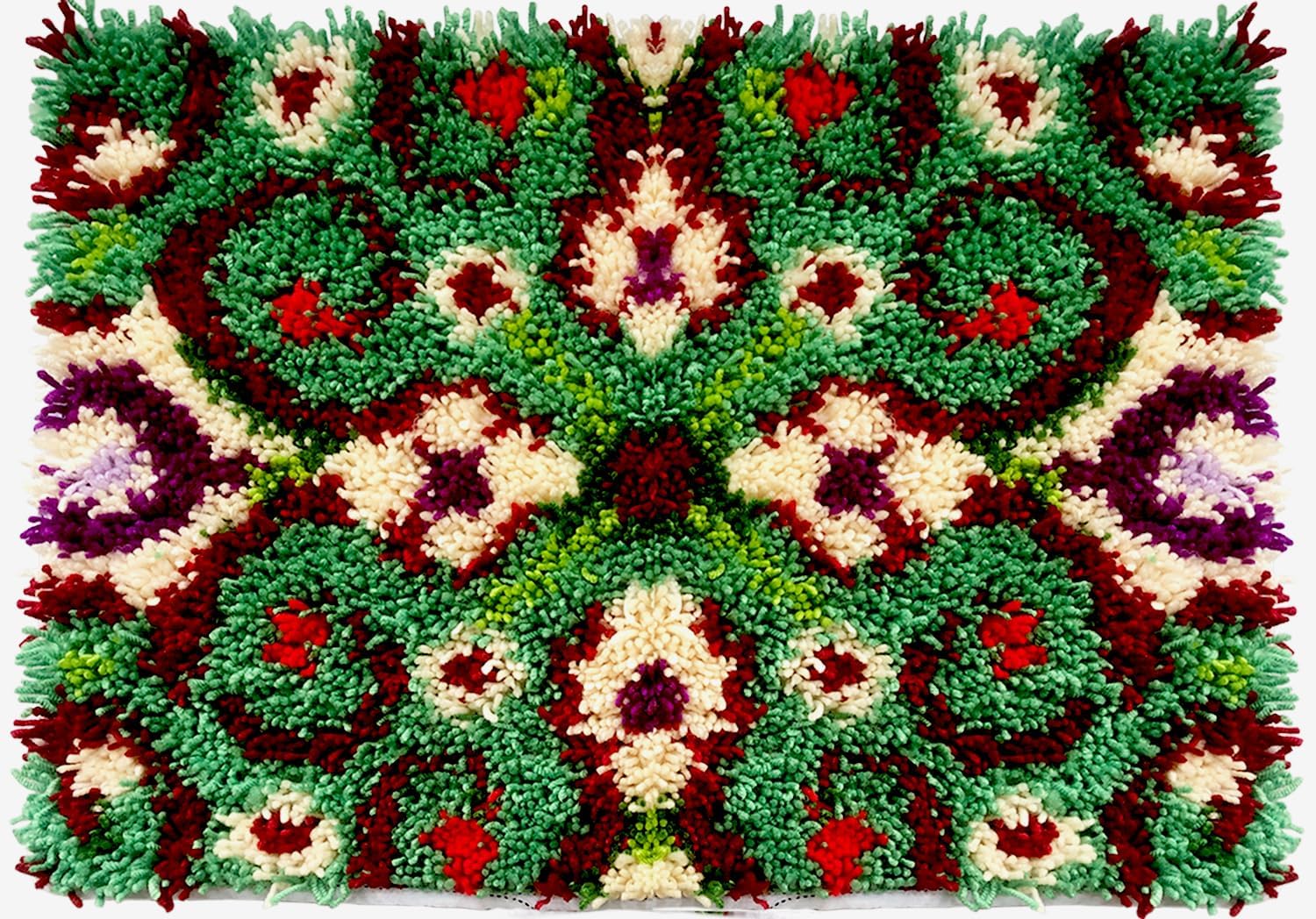 Latch Hook Rug Kits for Adults, Crochet Sewing Kit Classic Latch Hook 3D Craft Kit for Home Decor Festival Gift 23.6''x15.8''(Floral Pattern-M)