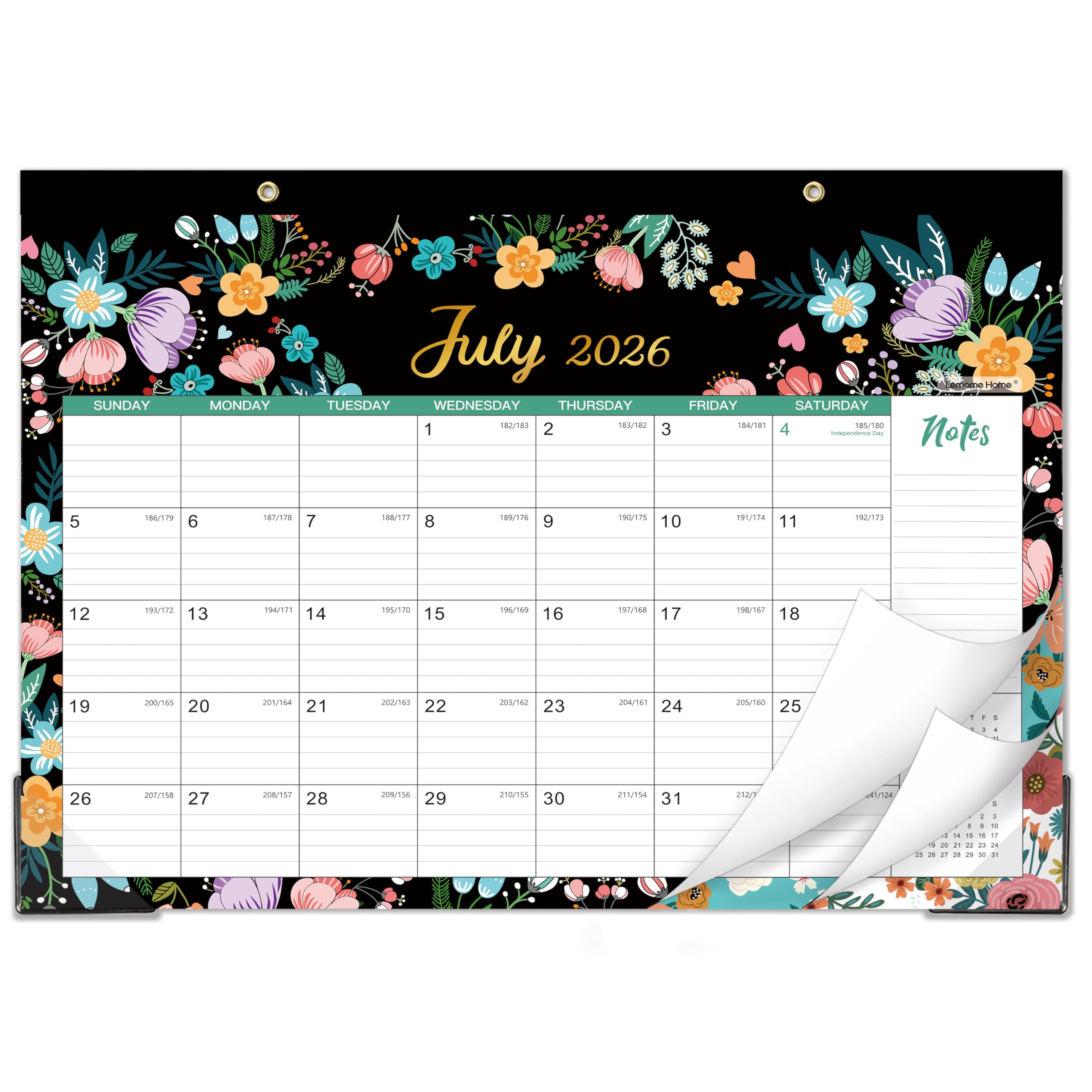 Desk Calendar 2024-2024 Desk Calendar, 12 Mensual Desk/Calendario de pared, Ene. 2024 - Dic 2024, 16.8" x 12", Calendario de escritorio con papel grueso + protectores de esquina + bloques grandes