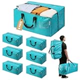 WORKPRO 6 Pack Extra Large Moving Bags with Zippers & Carrying Handles Backpack Straps&comma; Heavy-Duty Storage Tote for Space Saving & Storage&comma; Alternative to Moving Box &lpar;Blue&rpar;