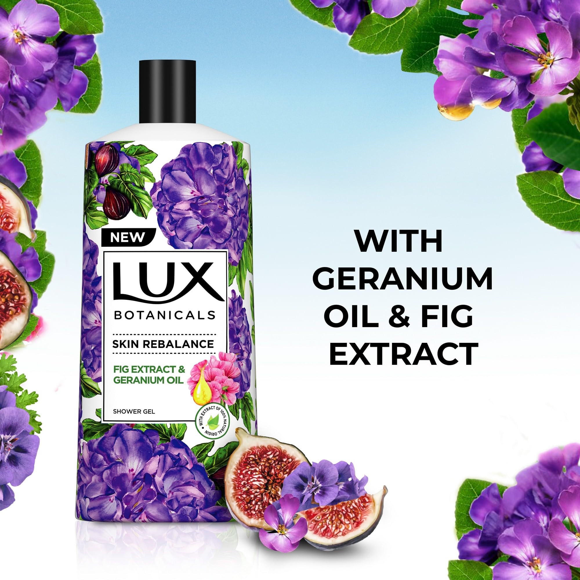 LUX Botanicals Fig Extract and Geranium Oil Moisturizing Body Wash