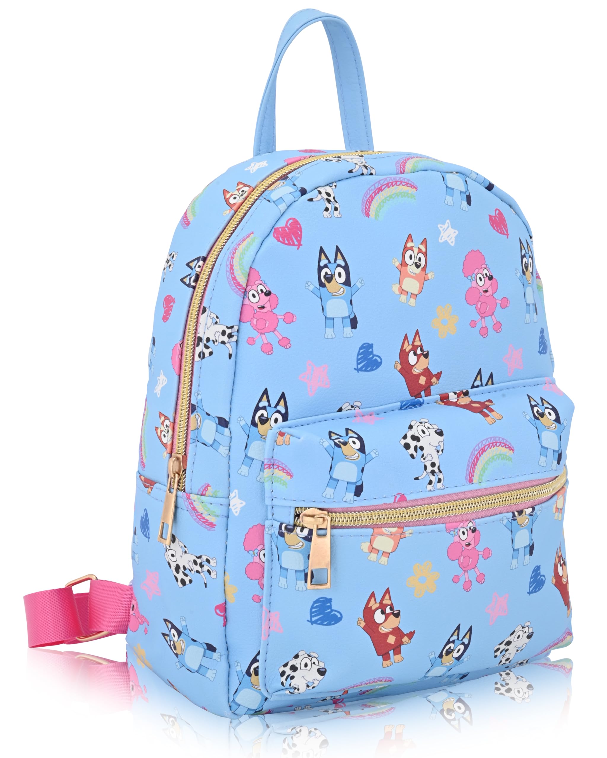 Fast Forward Bluey Backpack for Boys, Girls, Women, Men, Unisex | Cute PU Leather 10