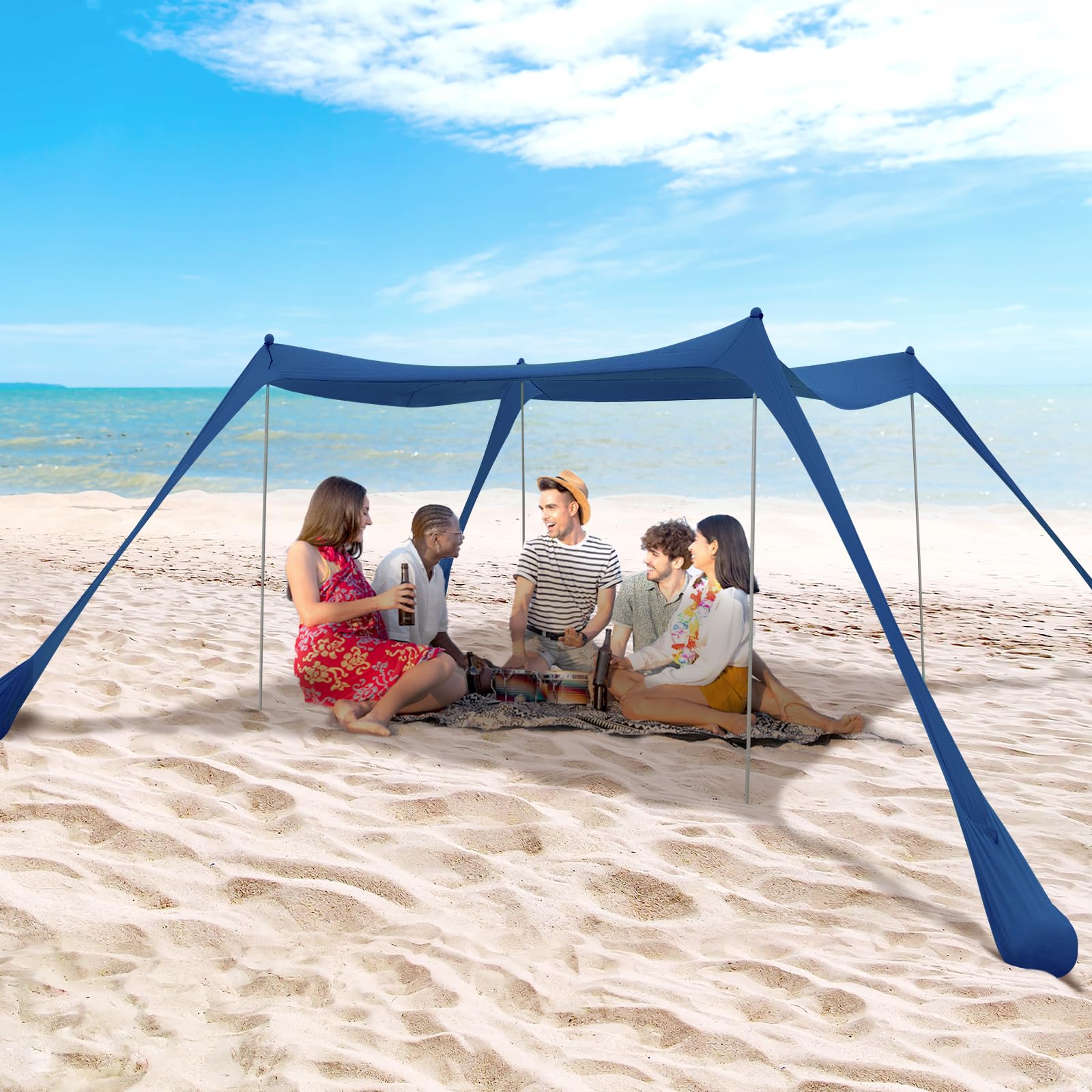 Beach Chairs For Adults 10X10 FT Beach Canopy Tent Sun Shade