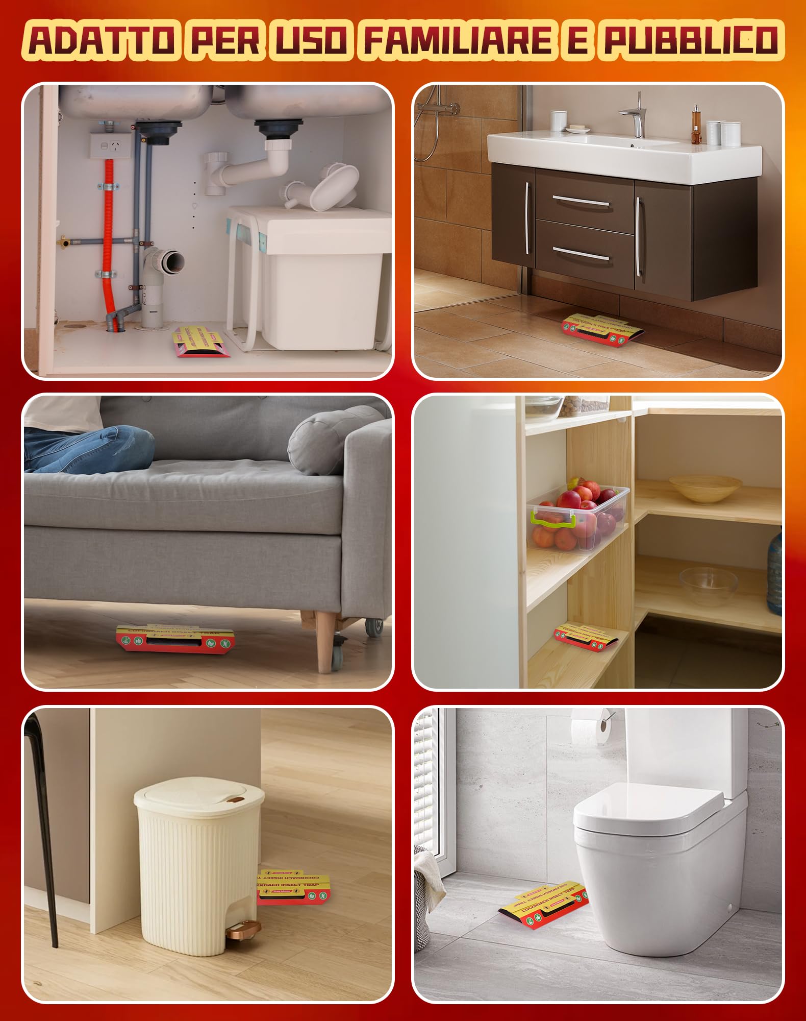 30 Pezzi Trappole Scarafaggi e Blatte Trappola per Eliminare Scarafaggio Atossico e Insapore Anti Blatte per Casa, Cucina, Bagno, Soggiorno, Armadio, Ufficio, Proteggere Bambini e Animali Domestici