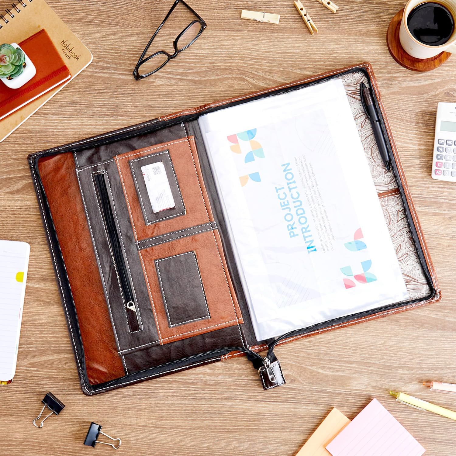 COI Premium Leatherette Folder Water Resistant | Durable | File Folders | Certificate Holde with 20 Thick Leafs (Approx.) 4