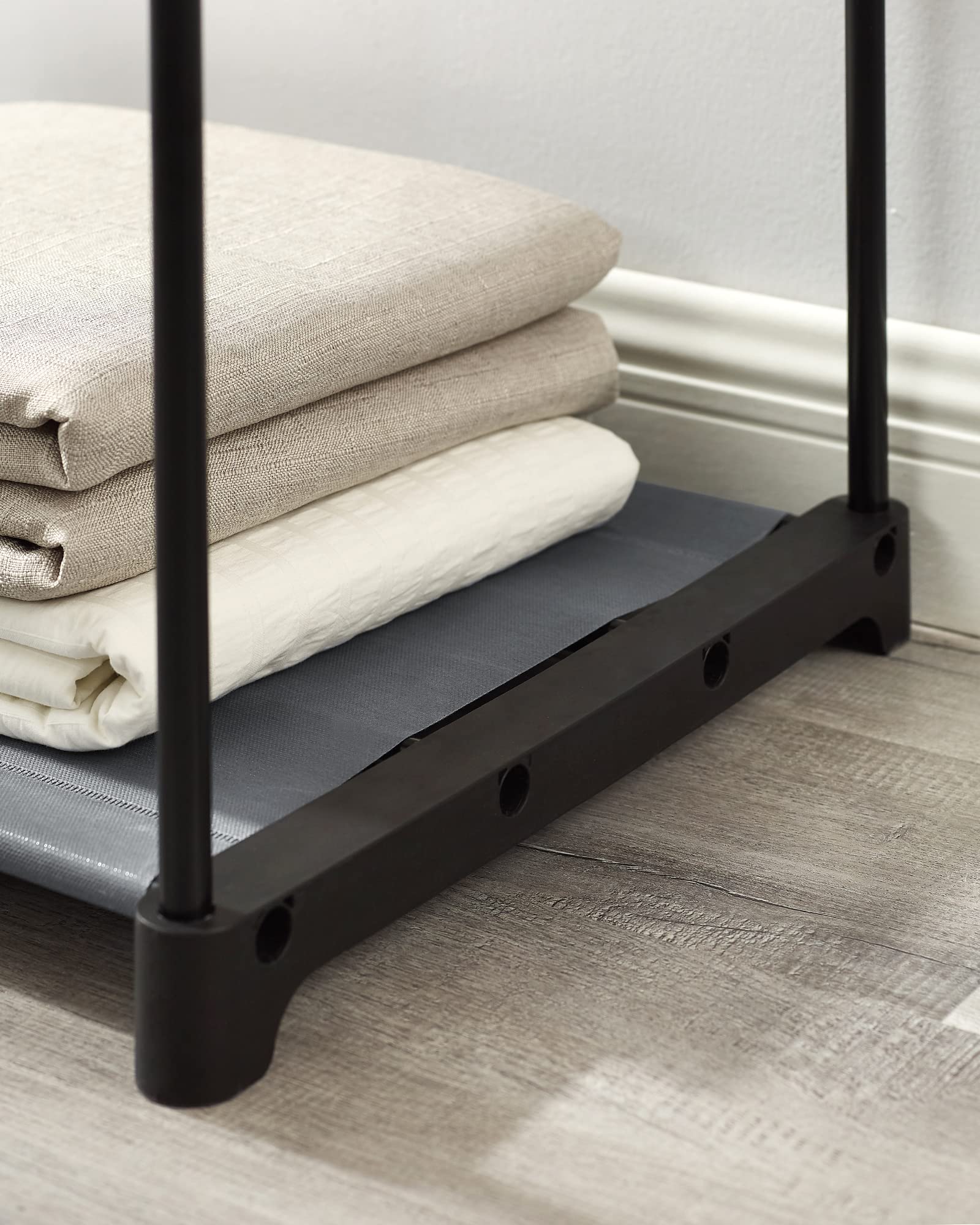 SONGMICS Kleiderschrank, 2er Set, Garderobe mit 2 Kleiderstangen, Aufbewahrung von Kleidung, Stoffschrank, Kleiderständer, faltbar, Ankleidezimmer, Schlafzimmer, 140 x 43 x 174 cm, grau LBD018G02